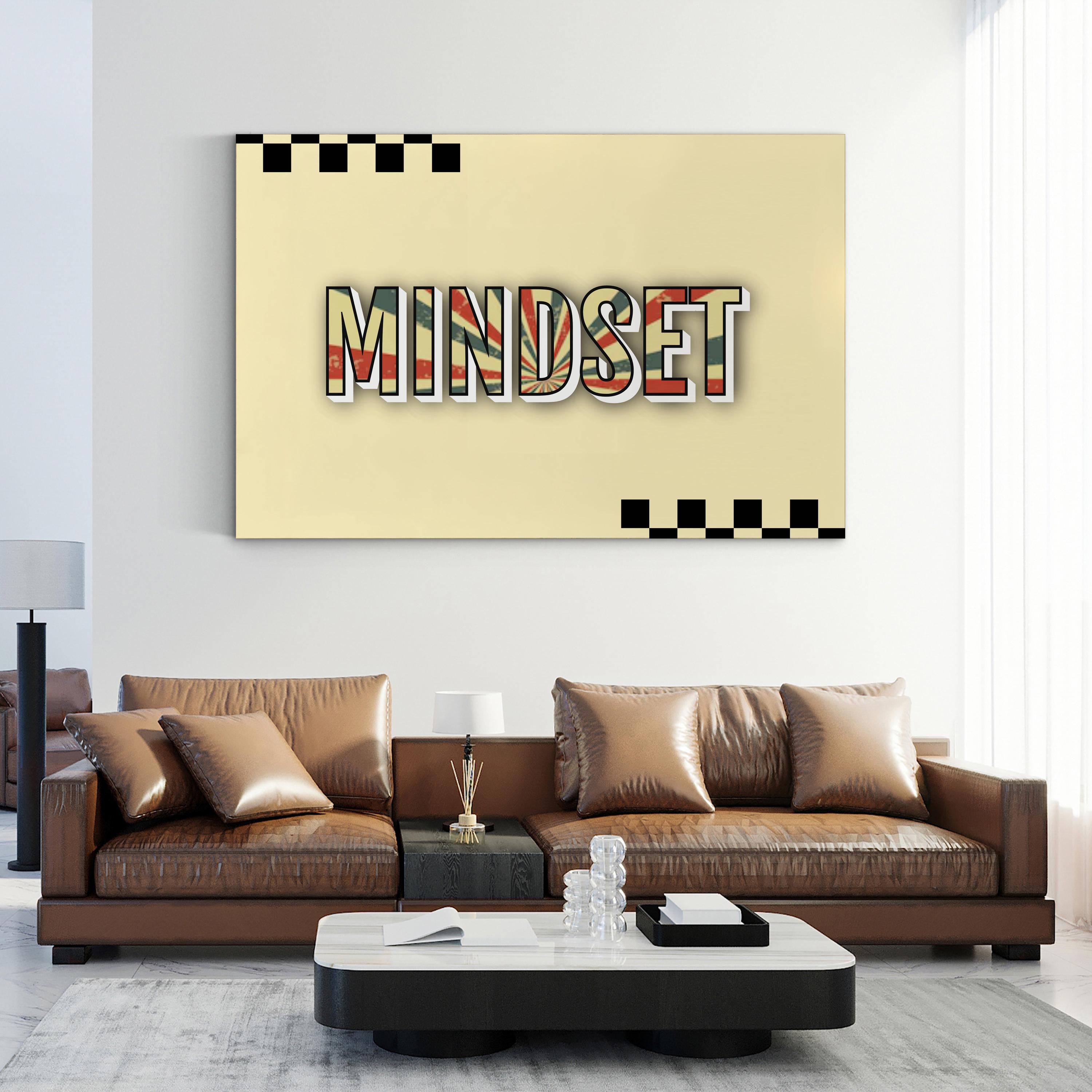 Retro Mindset Canvas Art | Motivational Quote Typography Wall Print
