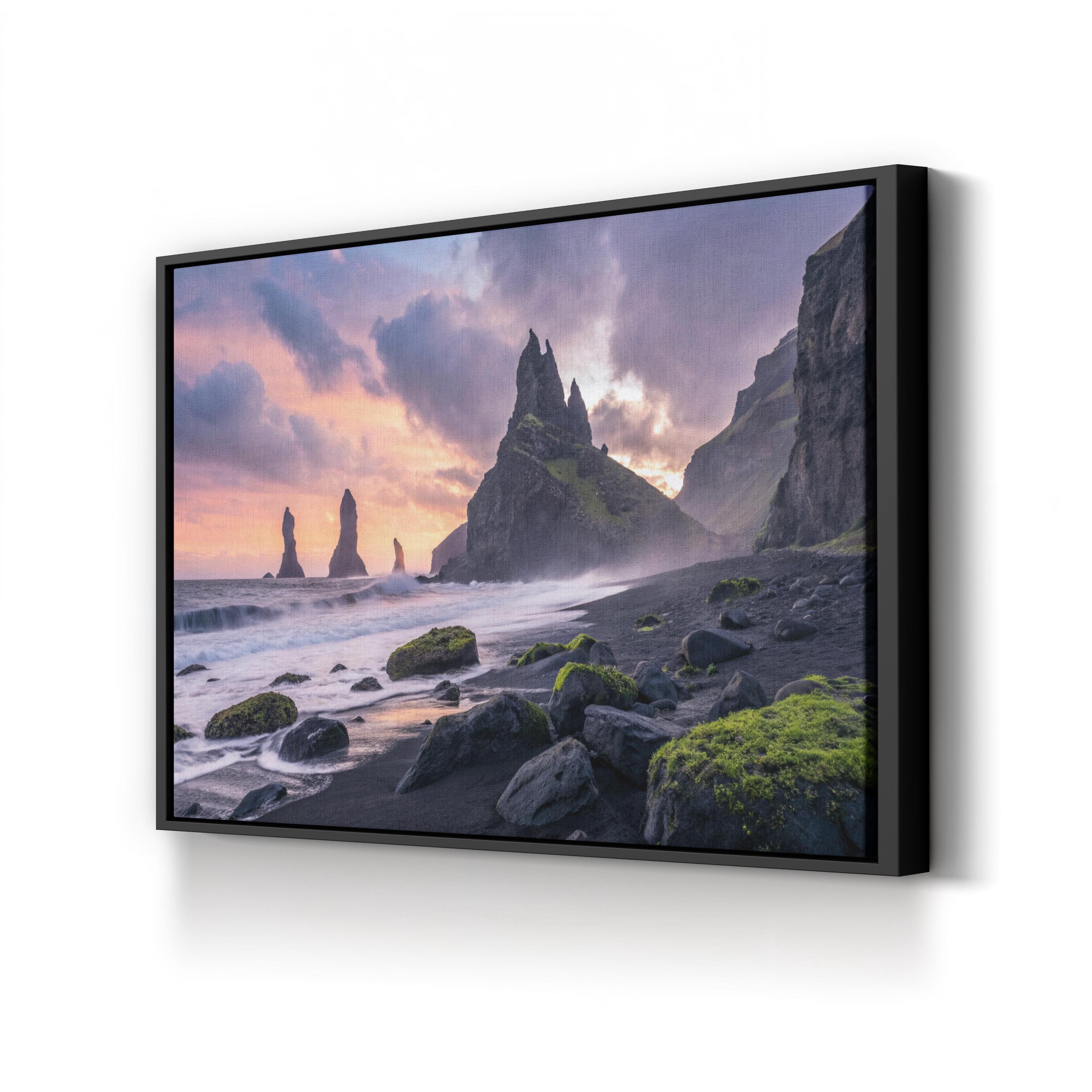 Reynisdrangar Iceland Canvas Print – Ocean Wave Landscape Photography
