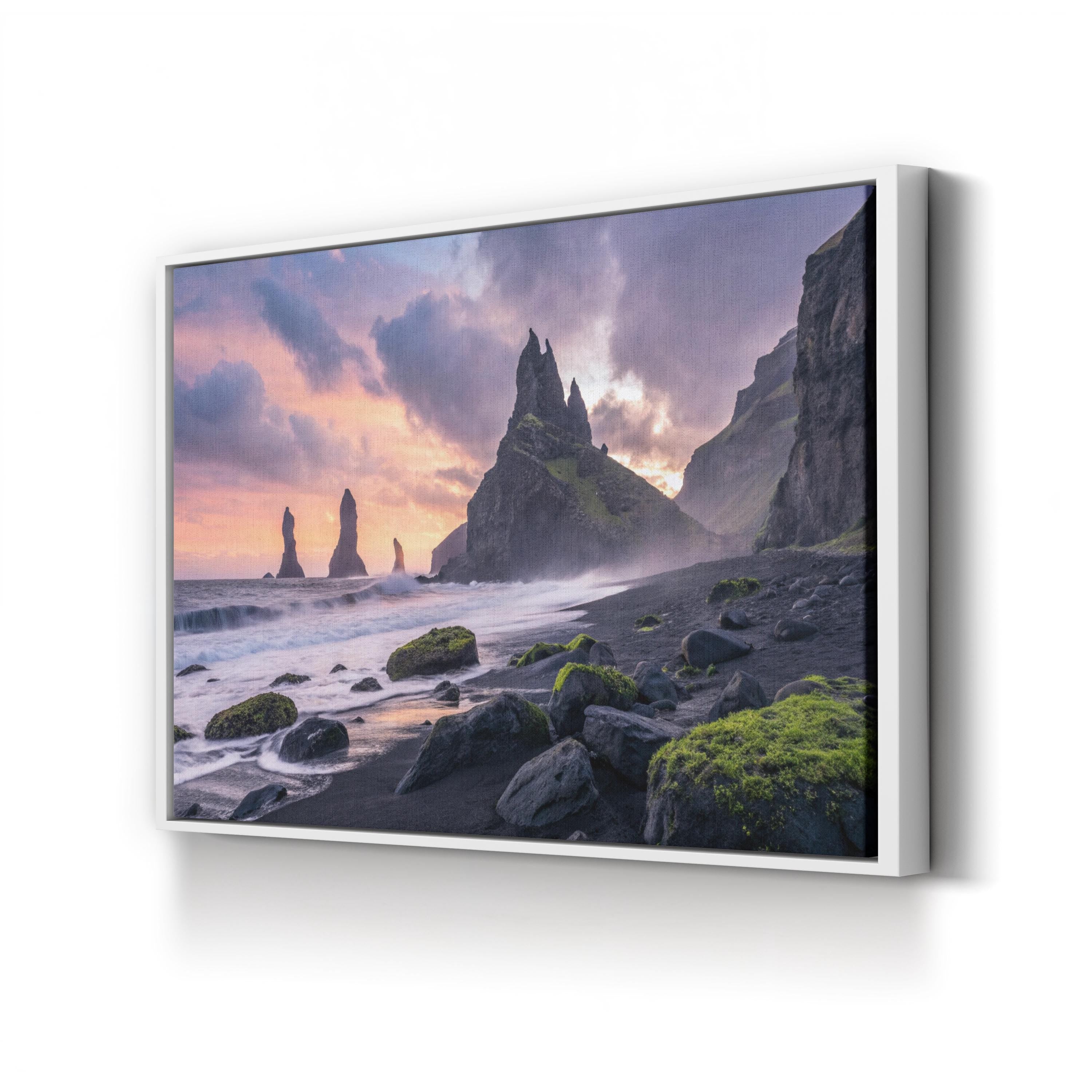 Reynisdrangar Iceland Canvas Print – Ocean Wave Landscape Photography