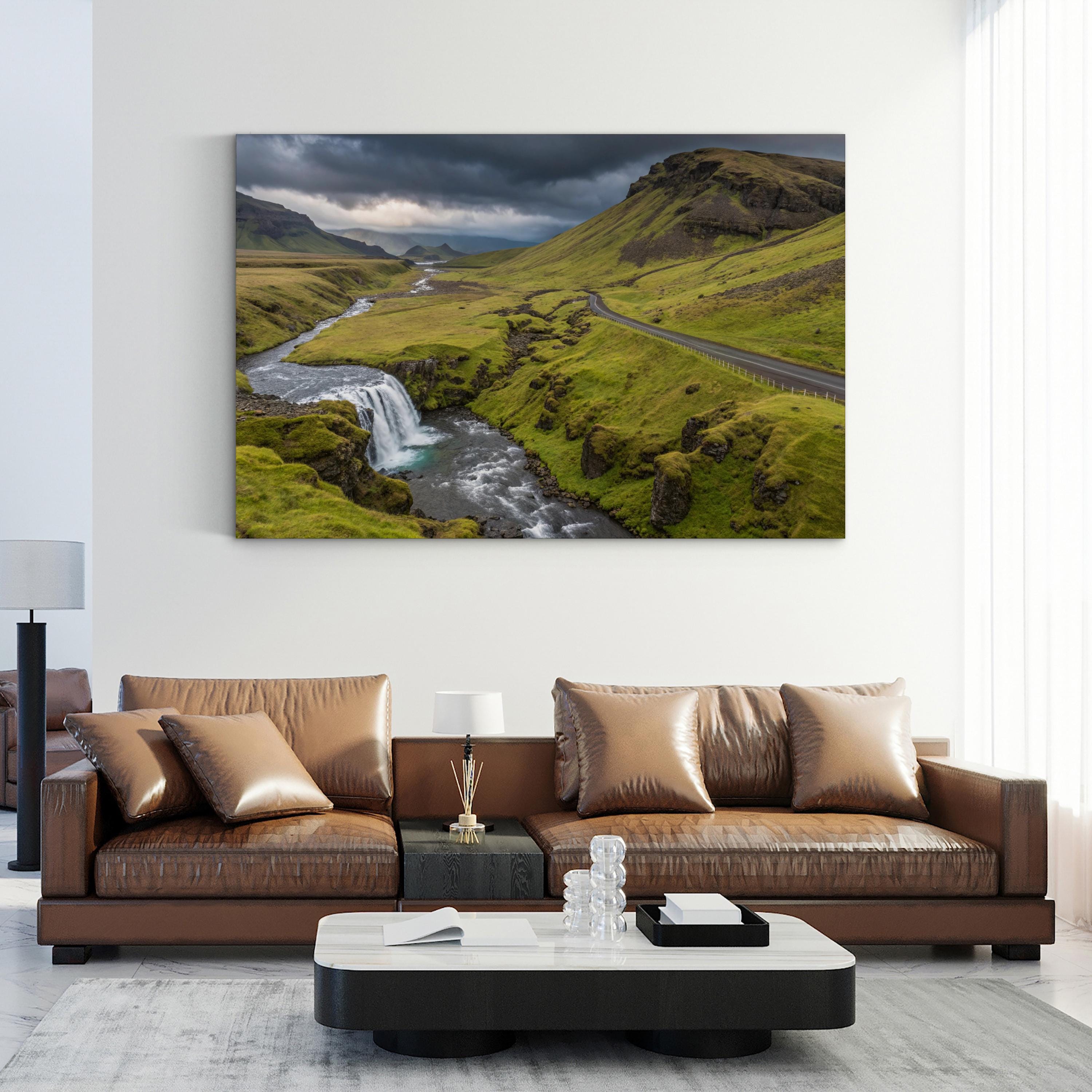 Iceland Highland Road – Vintage Photography Wall Art | Peaceful Nature Canvas Print