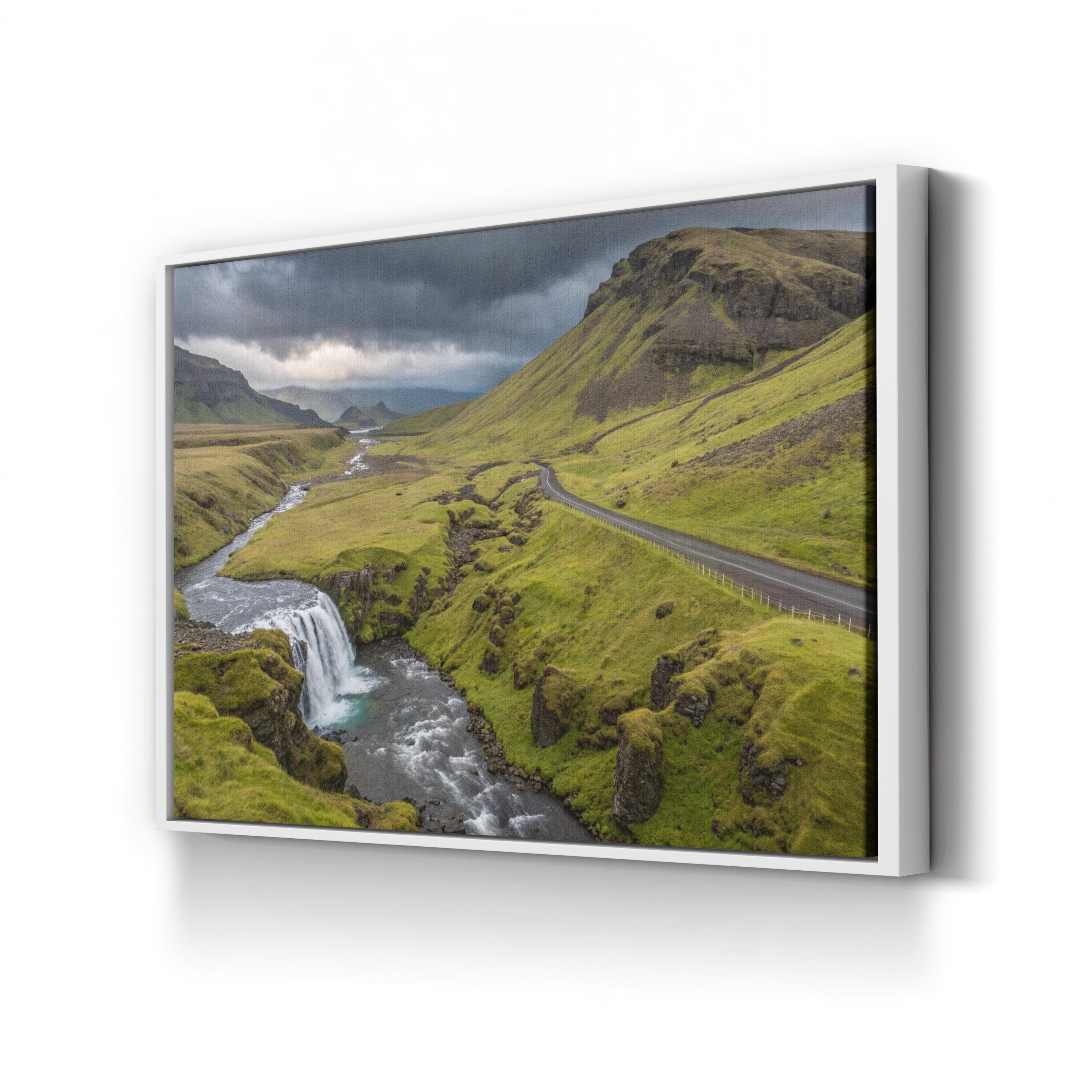 Iceland Highland Road – Vintage Photography Wall Art | Peaceful Nature Canvas Print