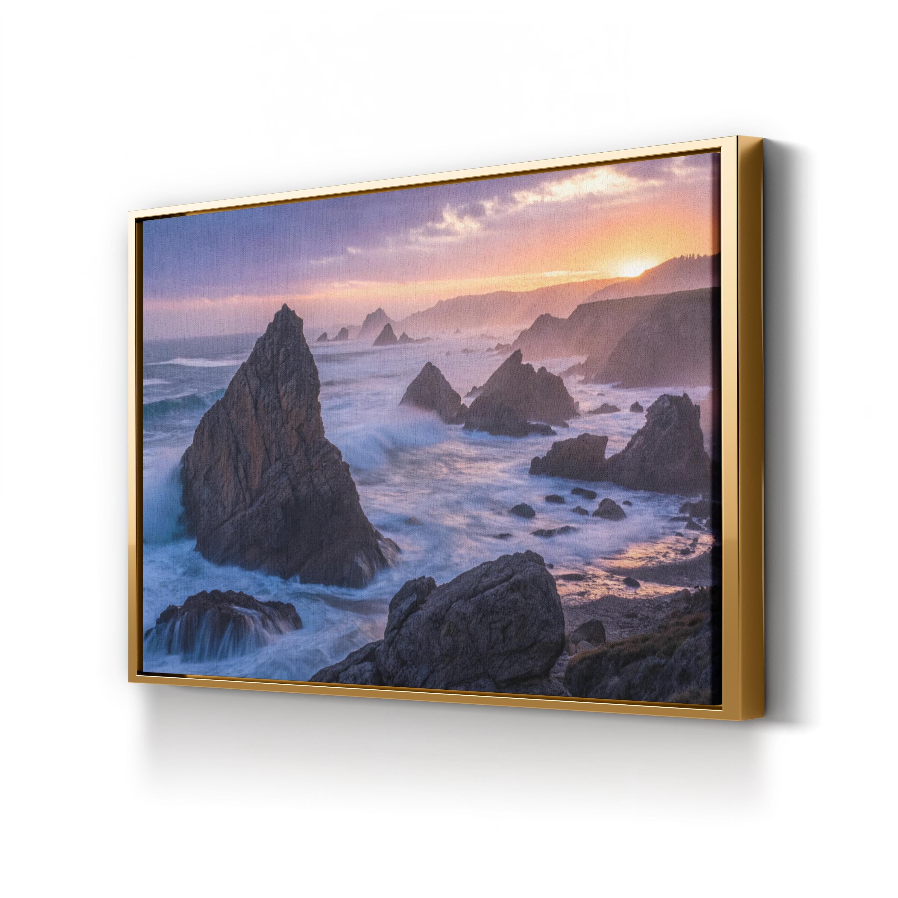 Rodeo Beach Sunset Sea Stacks – Vintage Photography Wall Art | Coastal Wave Canvas Print