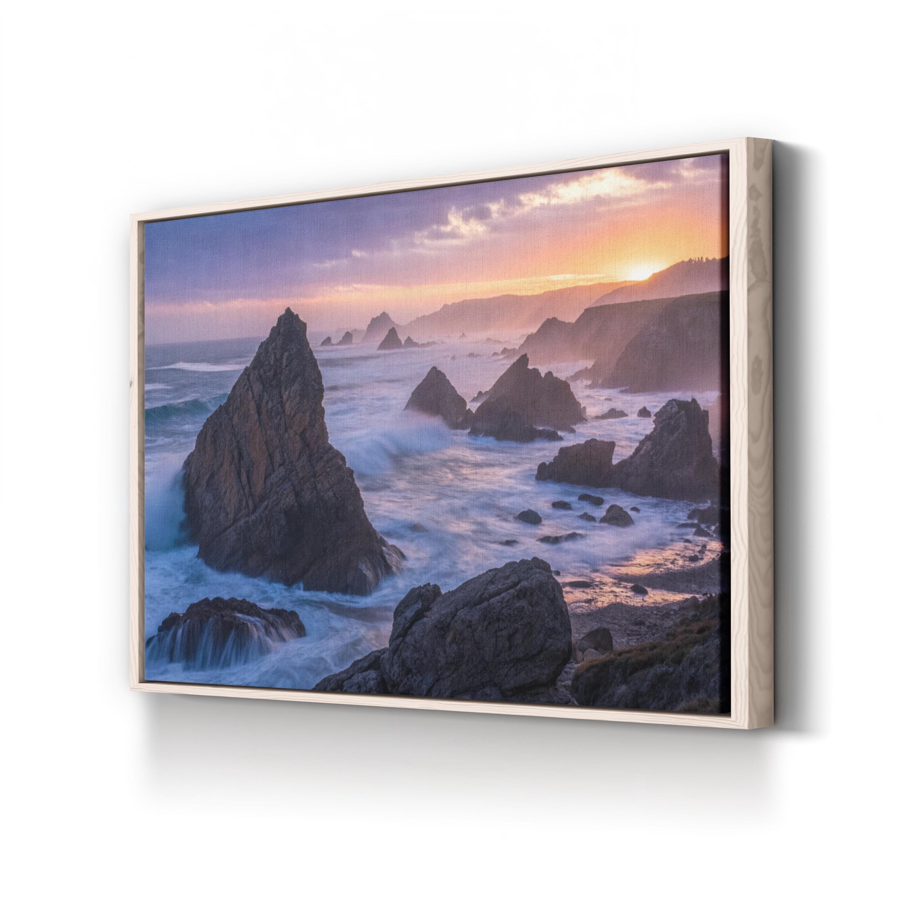 Rodeo Beach Sunset Sea Stacks – Vintage Photography Wall Art | Coastal Wave Canvas Print