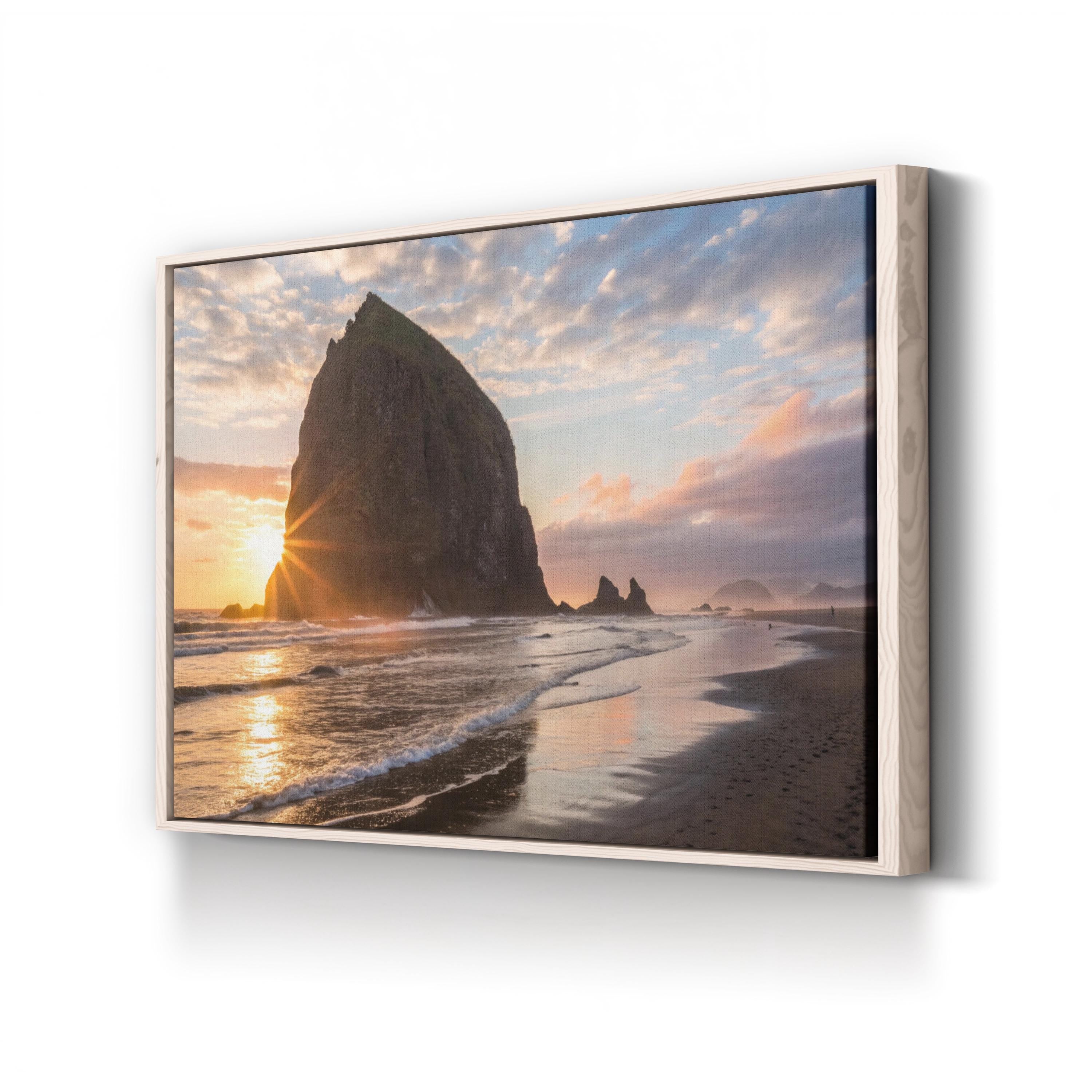 Sea Stack Sunset Coast – Vintage Photography Wall Art | Coastal Ocean Canvas Print