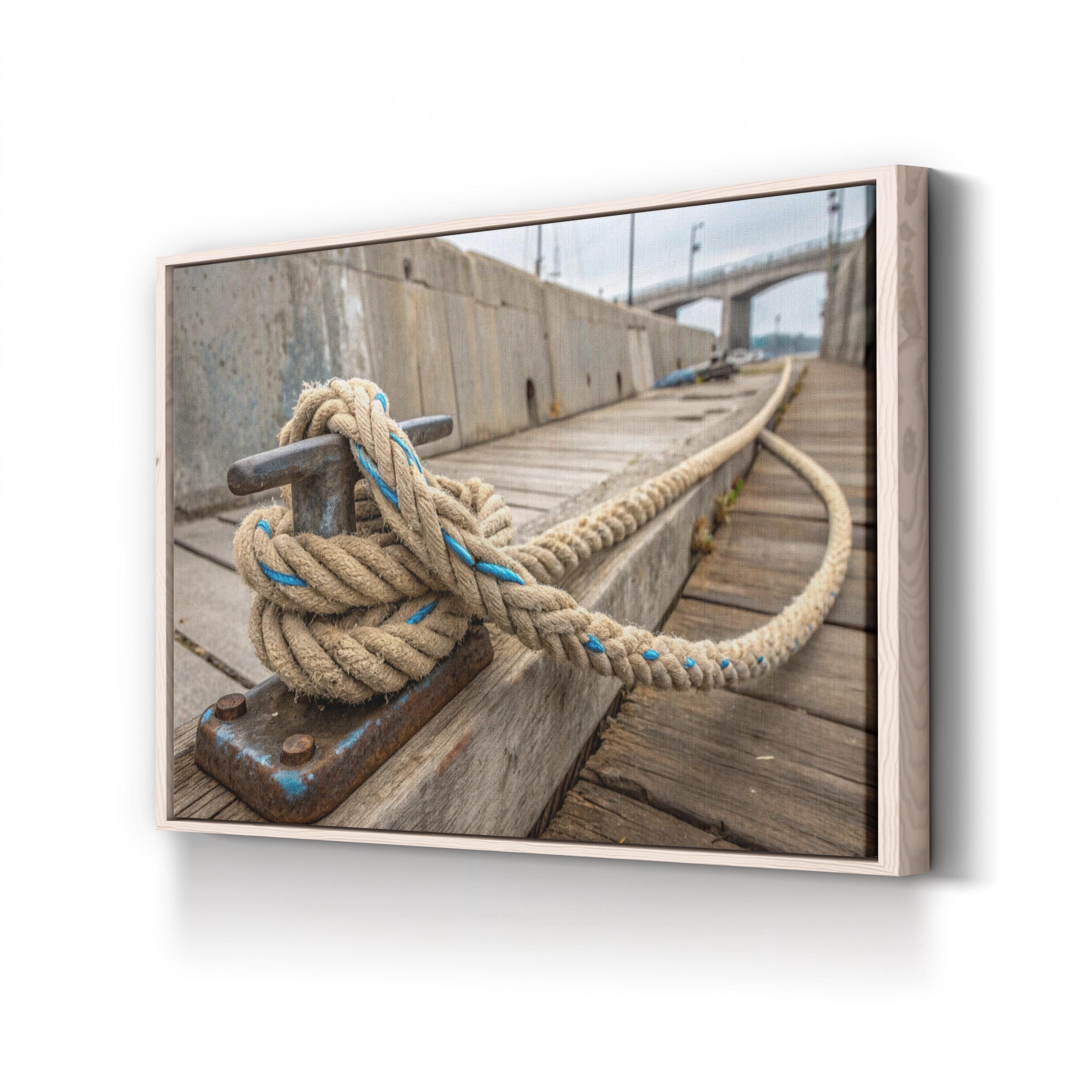 Nautical Rope Dock – Vintage Photography Wall Art | Coastal Seaside Canvas Print