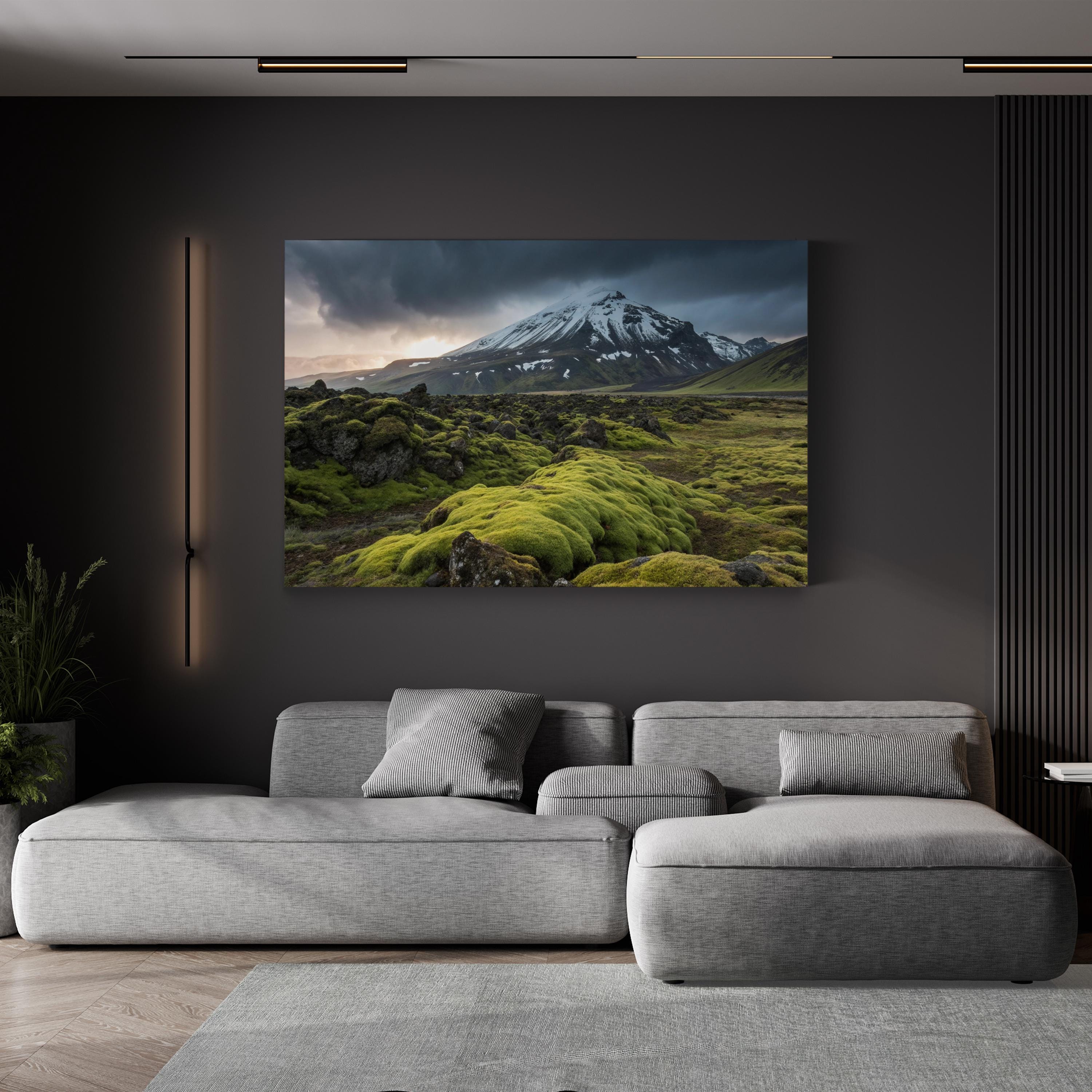 Iceland Snowy Mountain – Vintage Photography Wall Art | Rugged Landscape Canvas Print