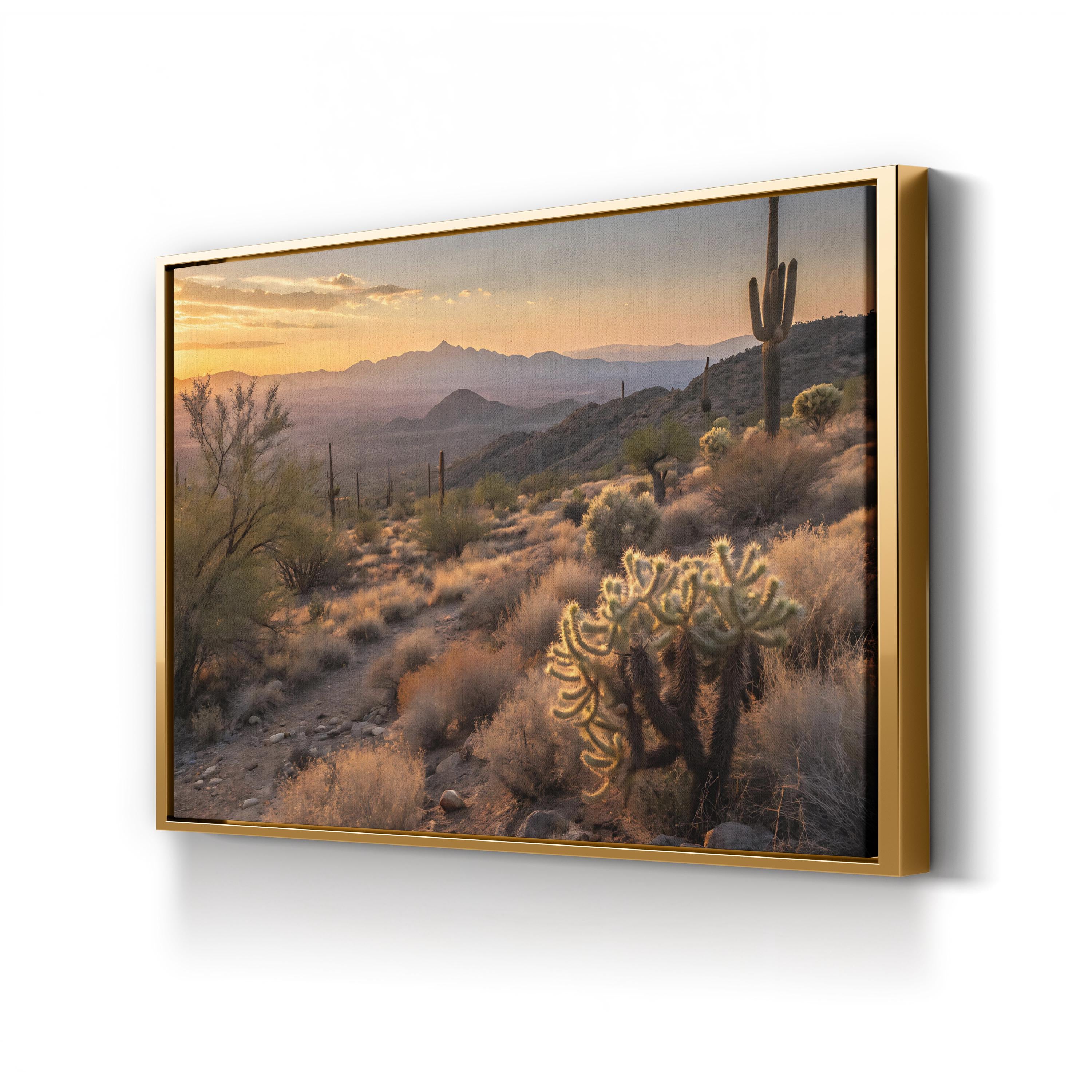 Tucson Desert Sunset – Vintage Photography Wall Art | Arizona Cactus Canvas Print