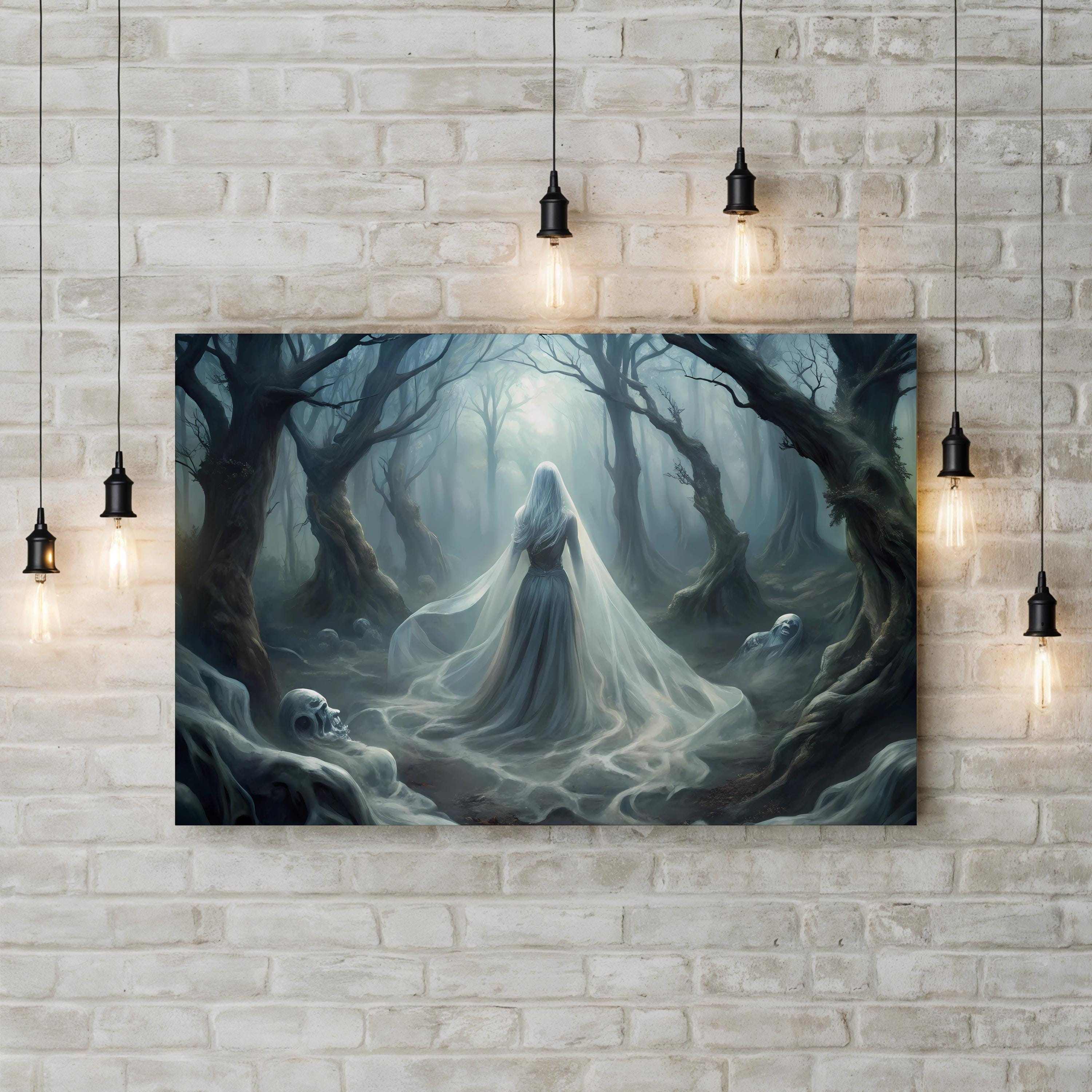 Mystical Forest – Period Illustration Wall Art | Ethereal Woodland Canvas Print