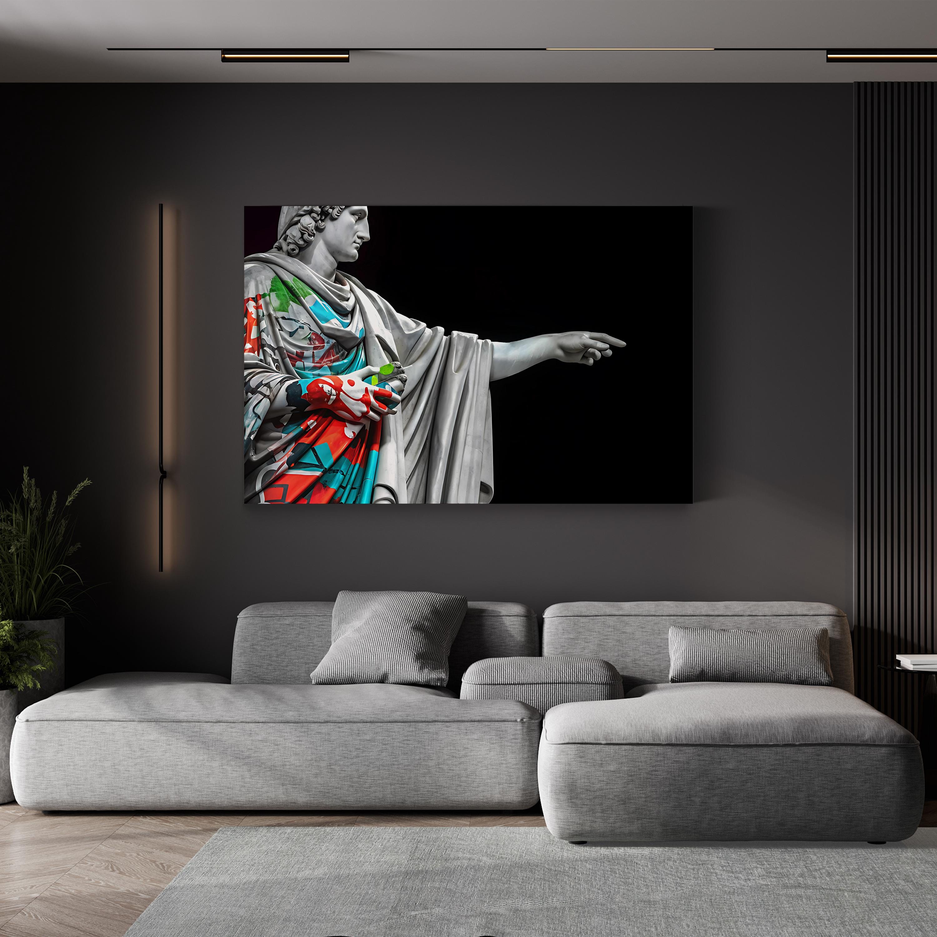 Statue of Trust Graffiti – Period Illustration Wall Art | Modern Urban Canvas Print