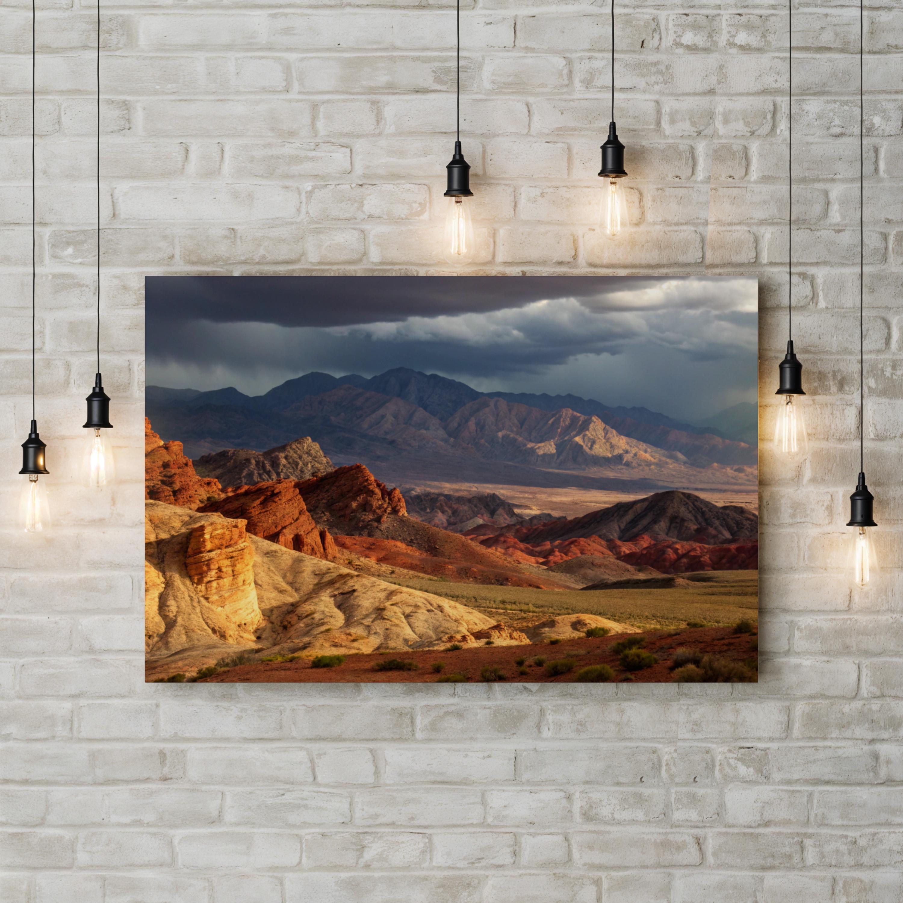 Desert Mountain Rock Formations – Vintage Photography Wall Art | Landscape Canvas Print