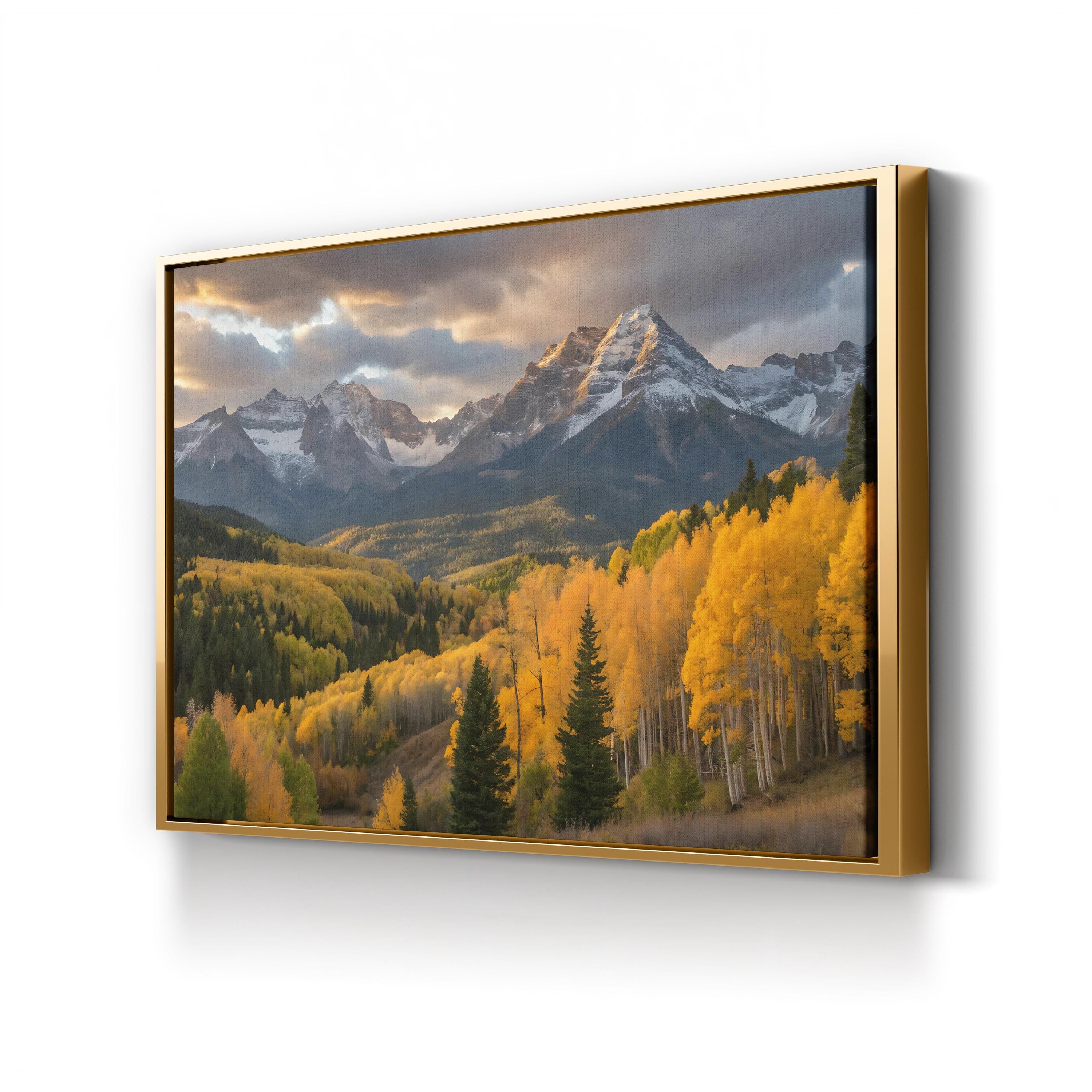 Golden Aspen Mountain – Vintage Photography Wall Art | Autumn Landscape Canvas Print