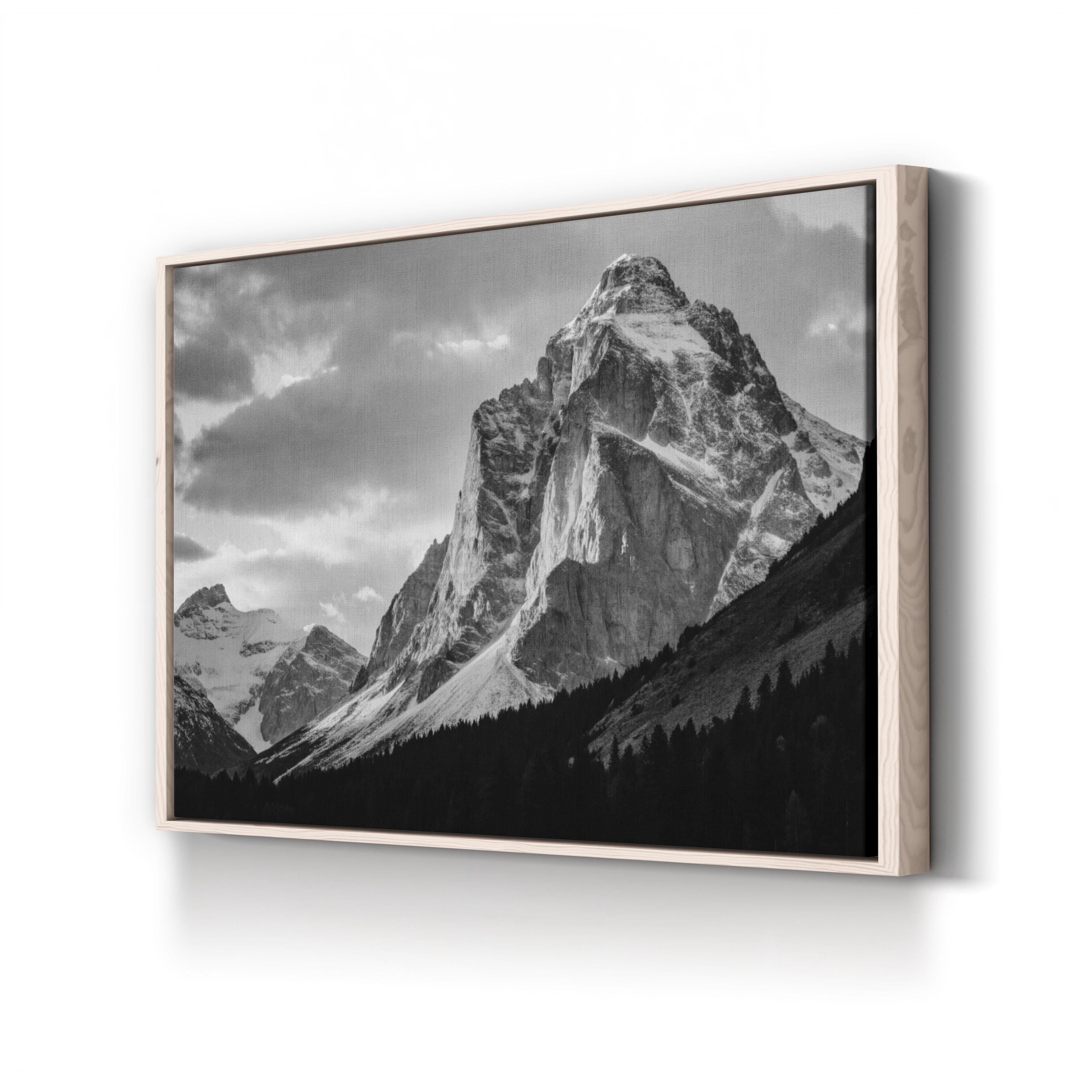 Majestic Mountain Peak – Vintage Photography Wall Art | Black & White Landscape Canvas Print