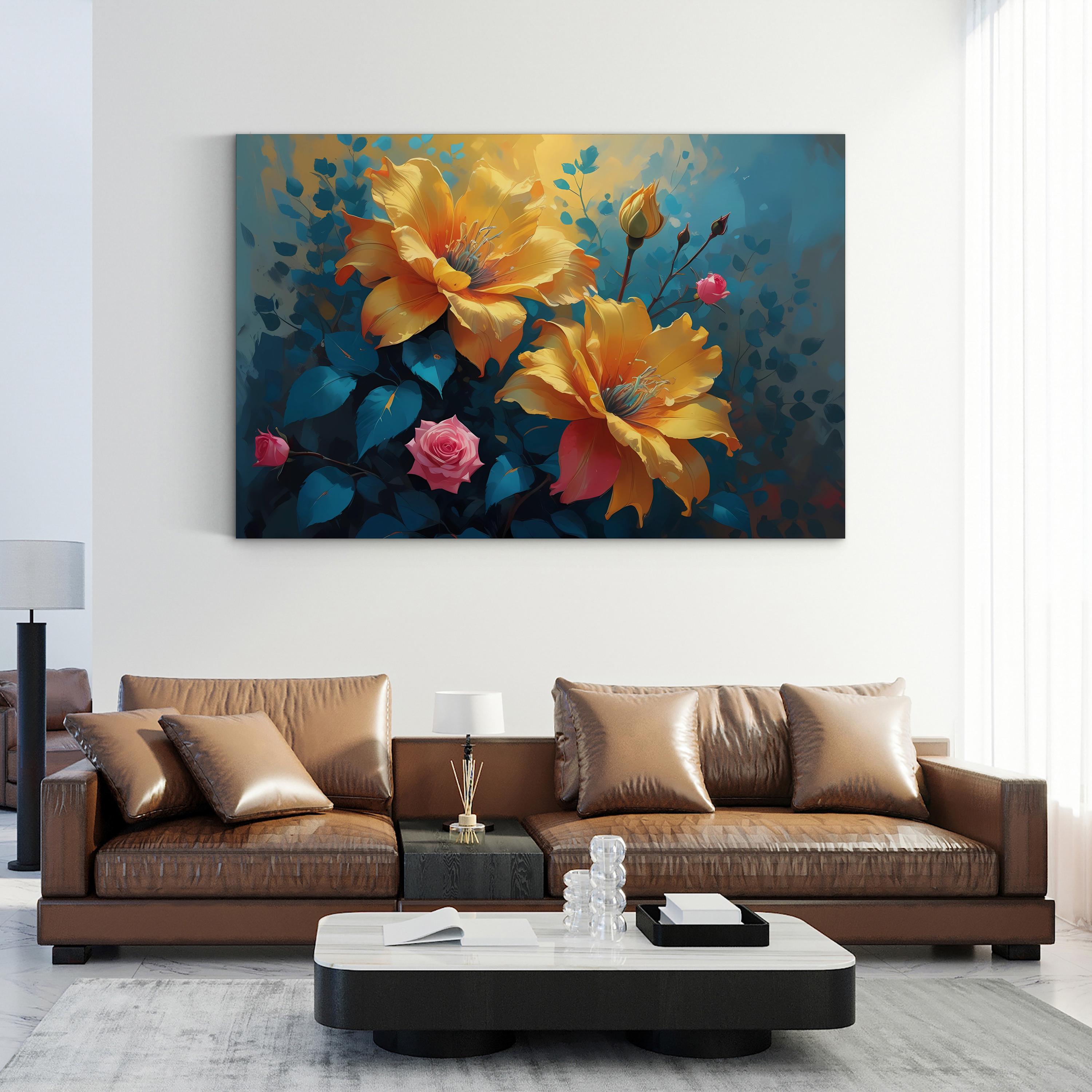 Yellow Roses – Period Illustration Wall Art | Floral Bouquet Canvas Print