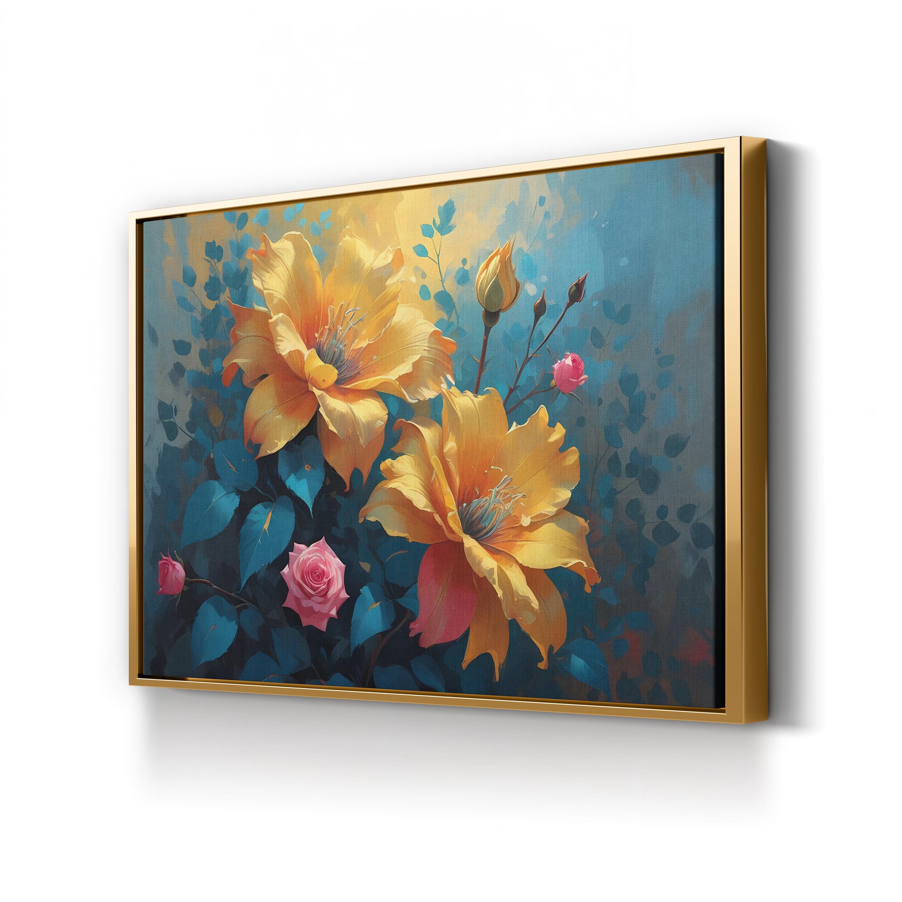 Yellow Roses – Period Illustration Wall Art | Floral Bouquet Canvas Print