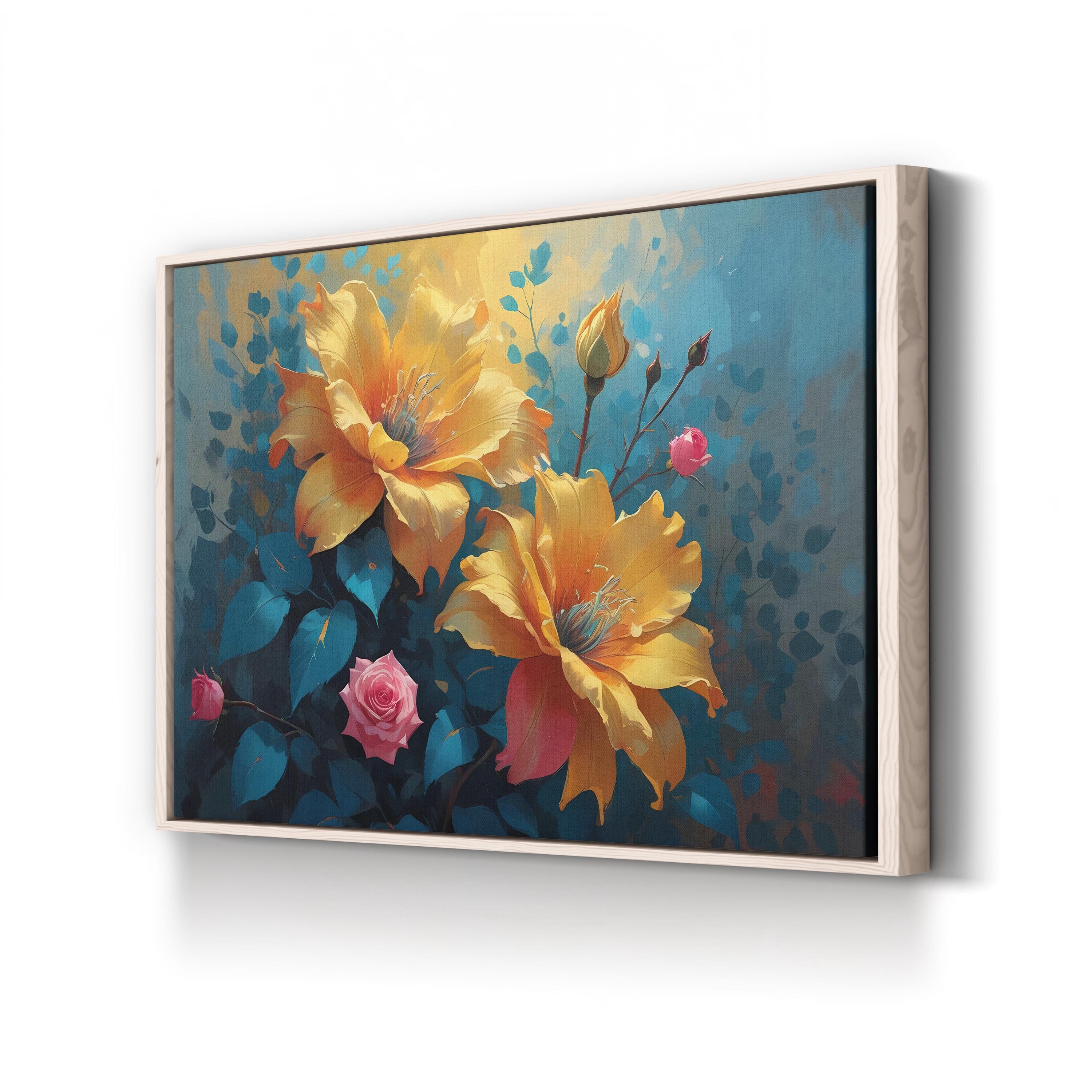 Yellow Roses – Period Illustration Wall Art | Floral Bouquet Canvas Print