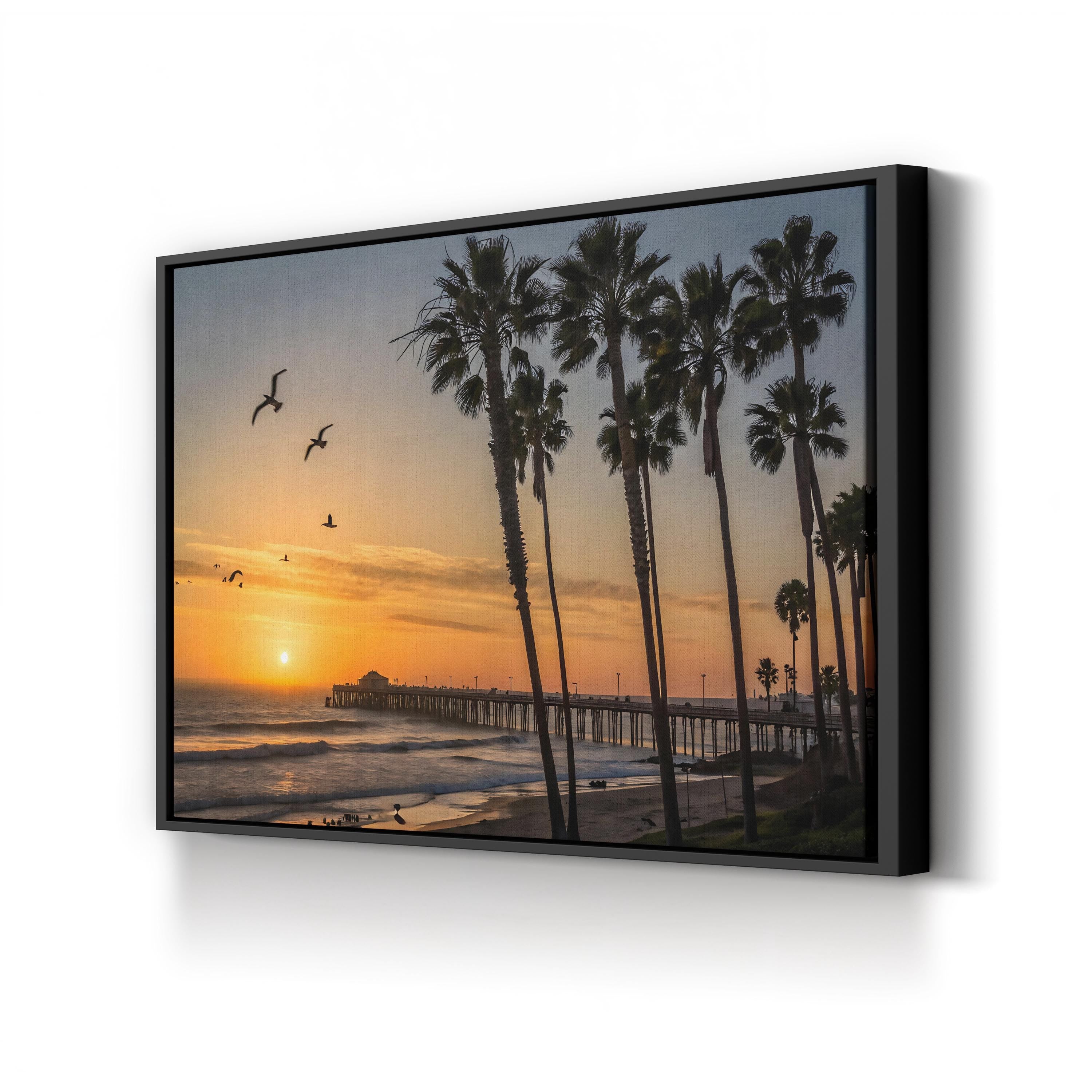 Tropical Sunset Canvas Art – Palms, Beach, Ocean View