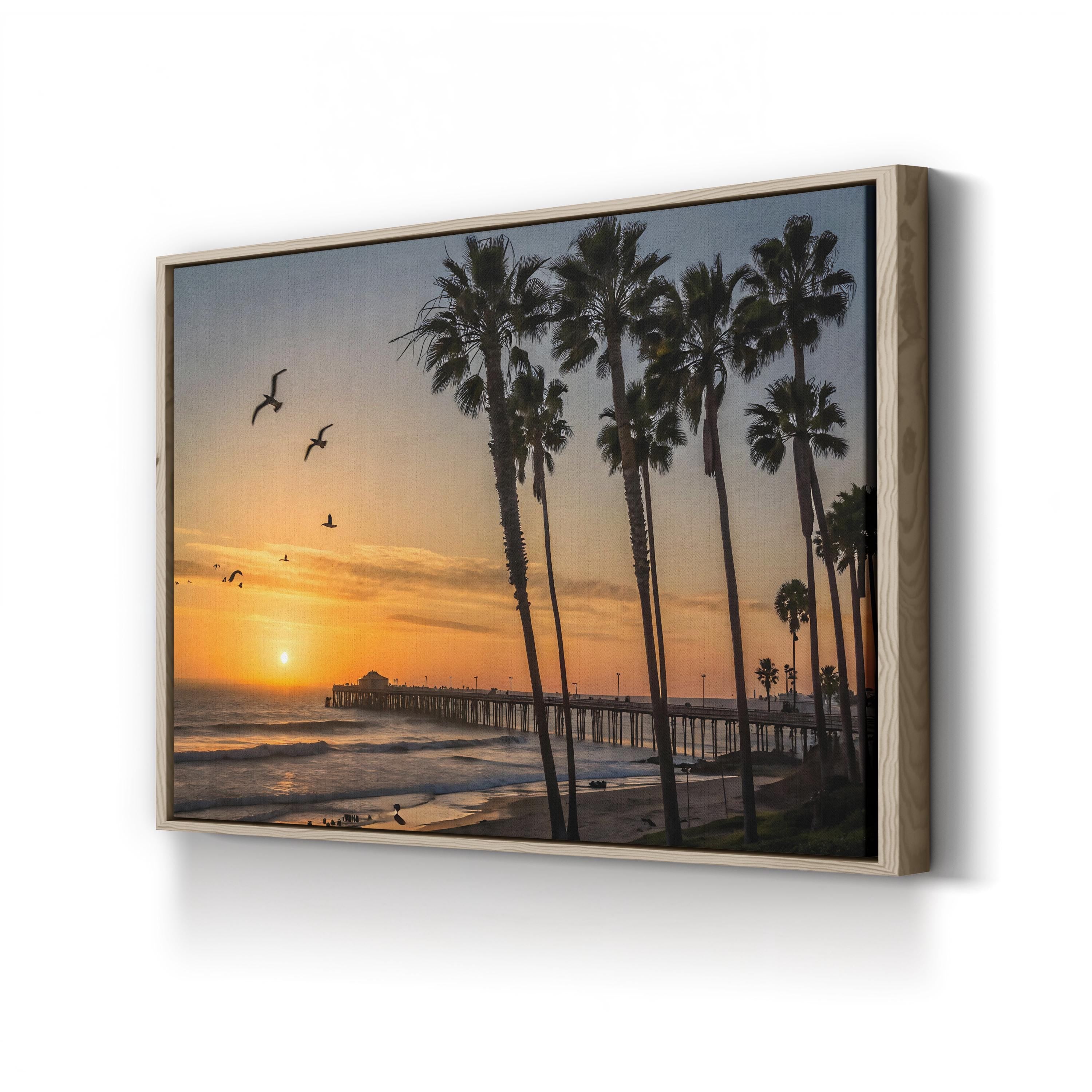 Tropical Sunset Canvas Art – Palms, Beach, Ocean View