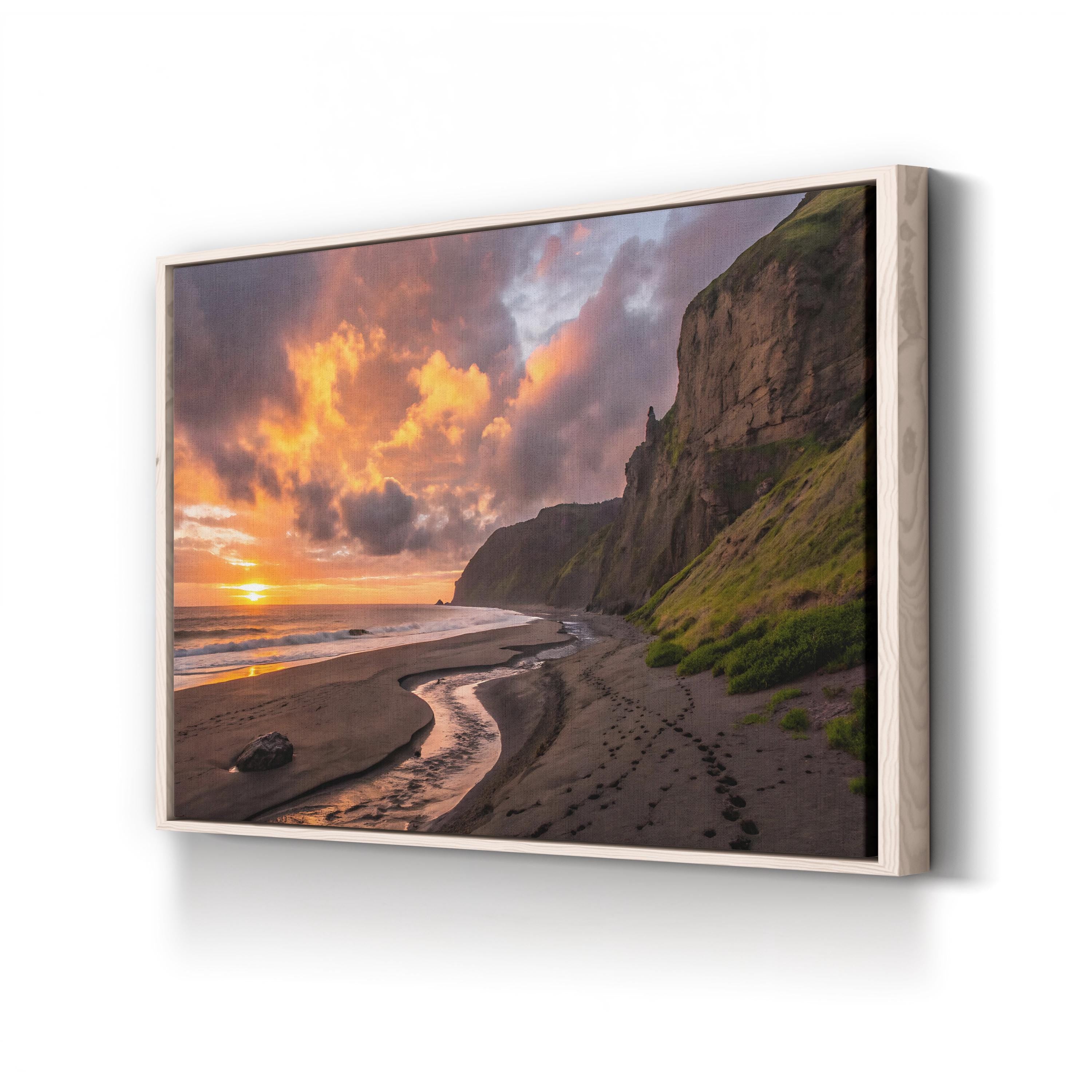 Coastal Sunset Cliff Seascape in Oregon: Shoreline Landscape Photography