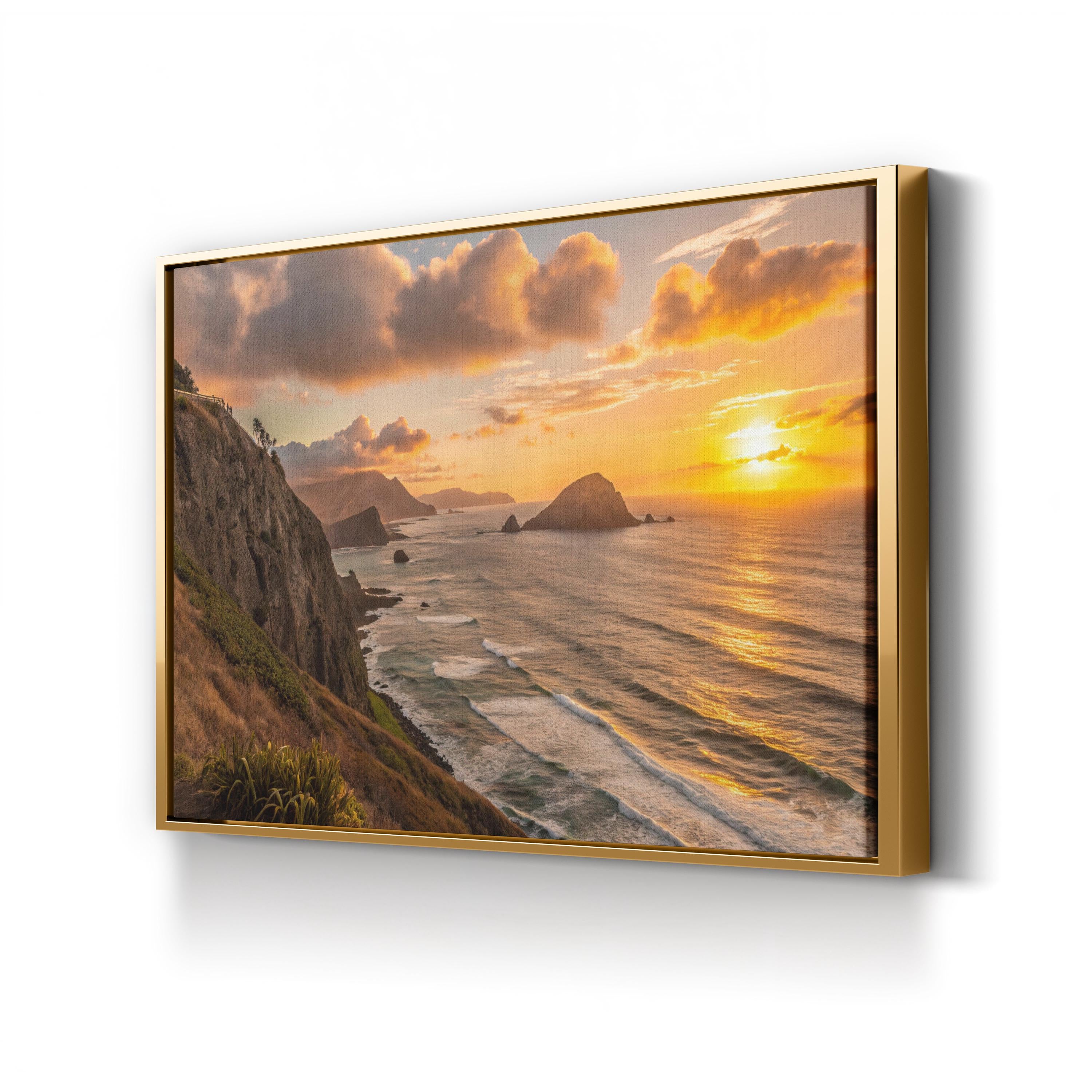 Sunset Vista Canvas Print – Coastal Landscape Framed Wall Art
