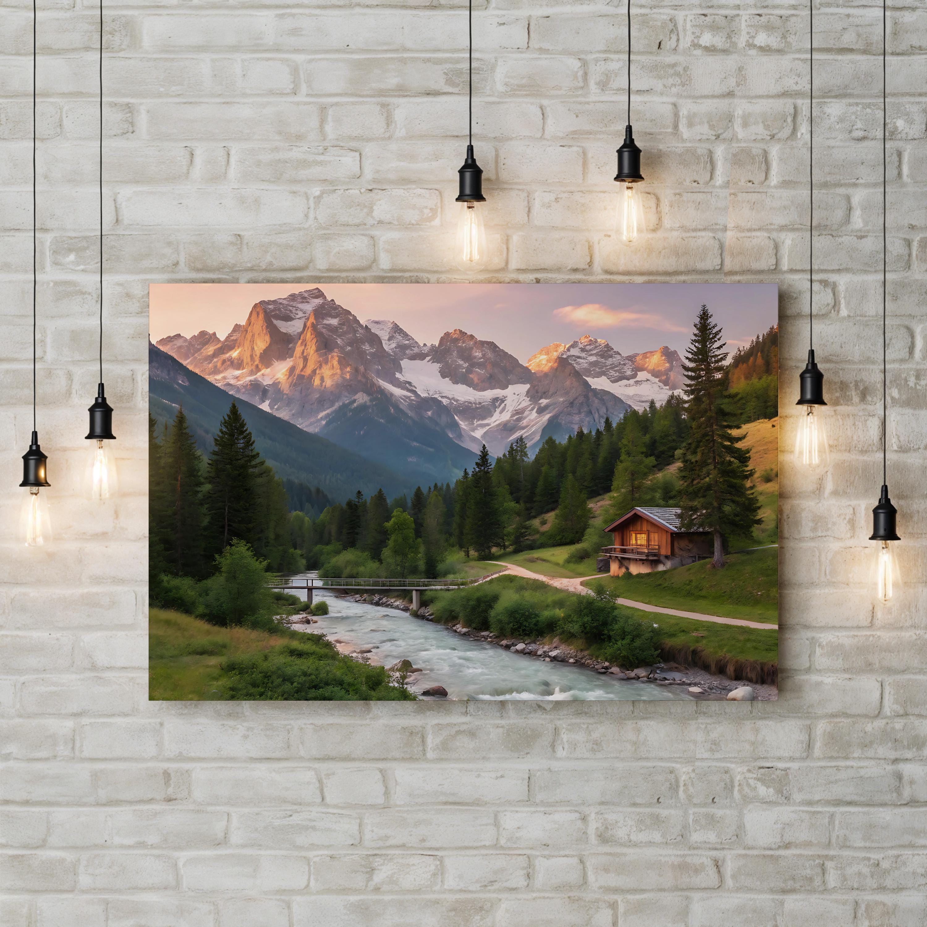 Swiss Alps Alpine Valley in Switzerland Mountain Landscape Photography