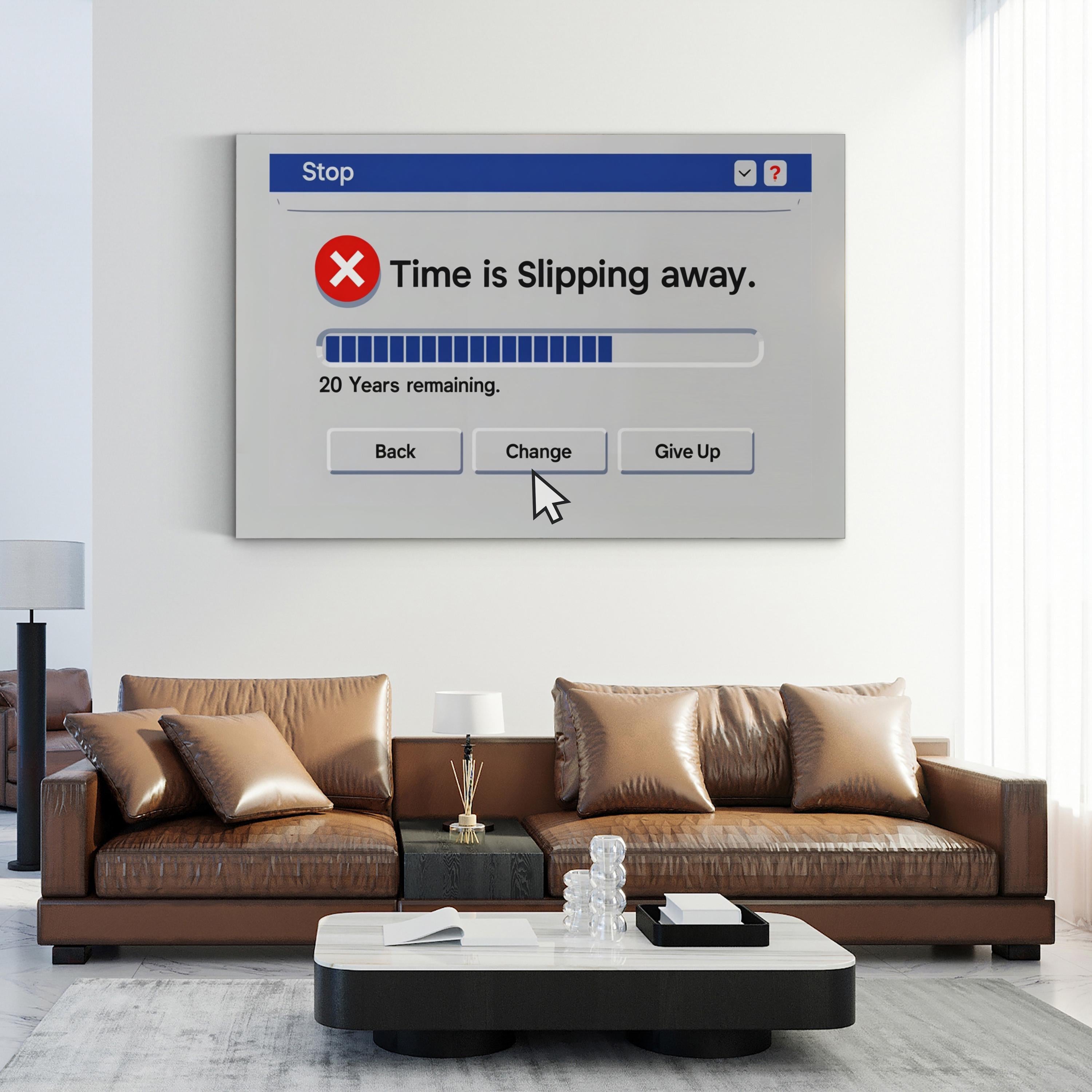 System Error Motivational Canvas Art Print – Modern Typography Office Wall Decor