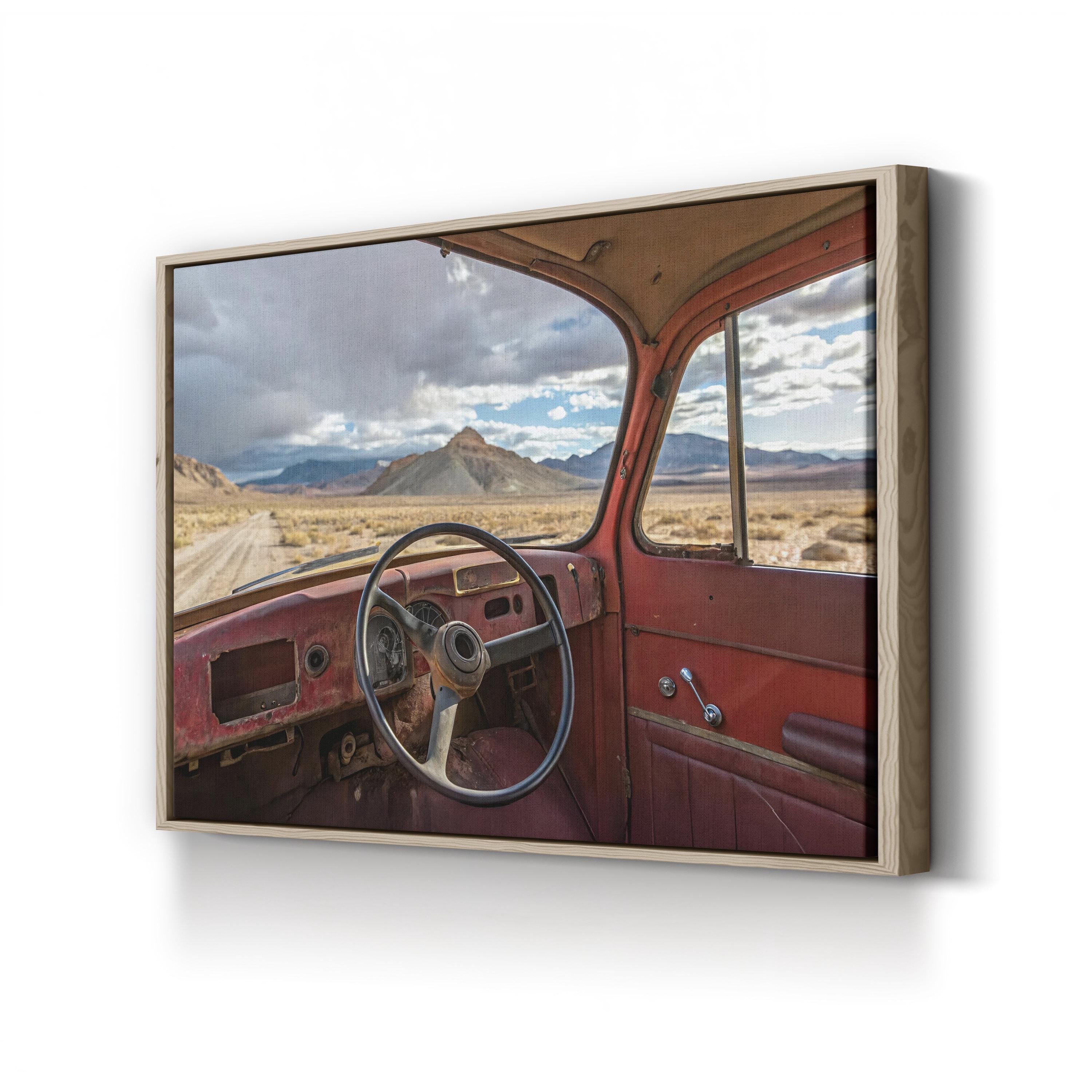 Vintage Car Desert View – Vintage Photography Wall Art | Classic Automobile Canvas Print