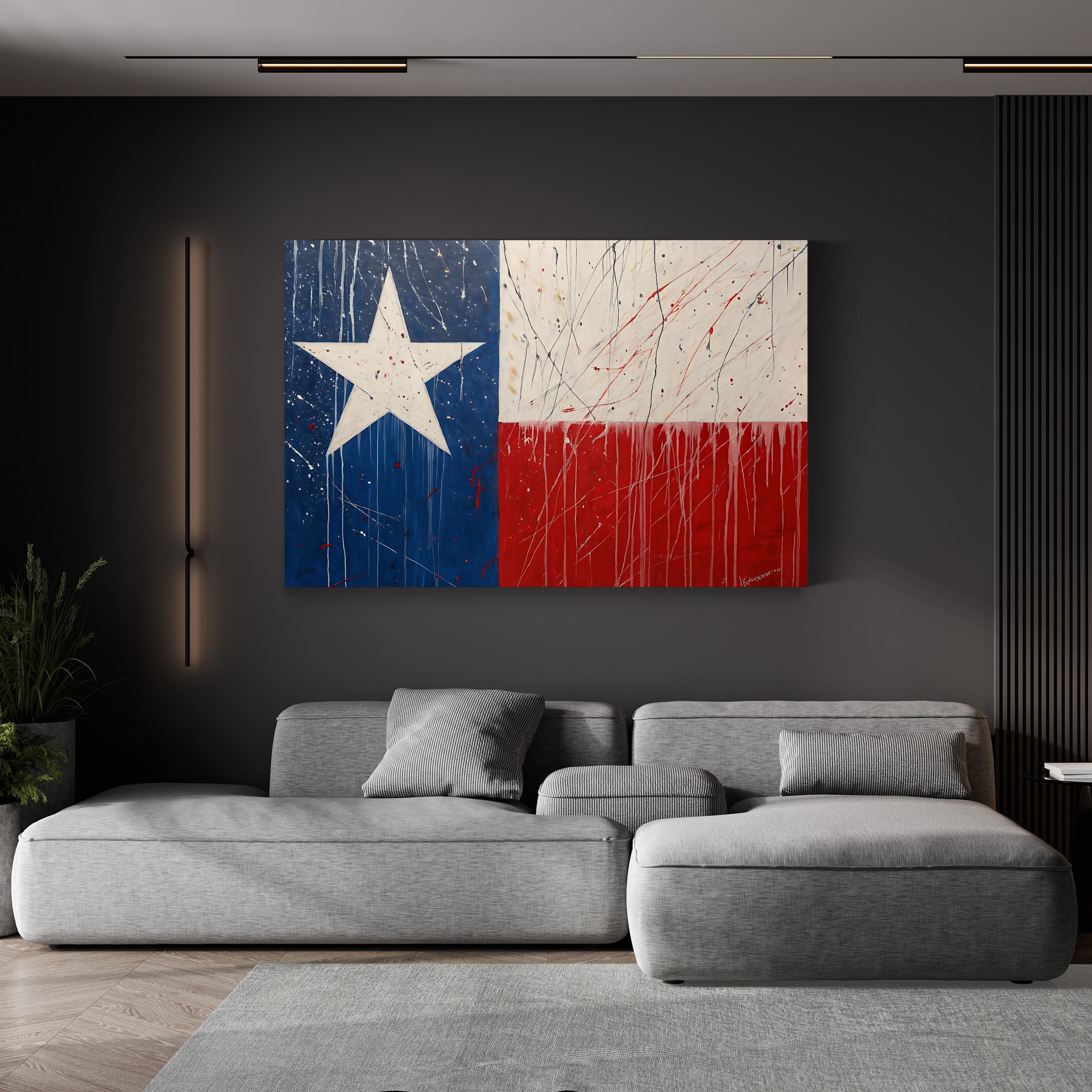 Abstract Texas Flag – Period Illustration Wall Art | Modern Western Canvas Print