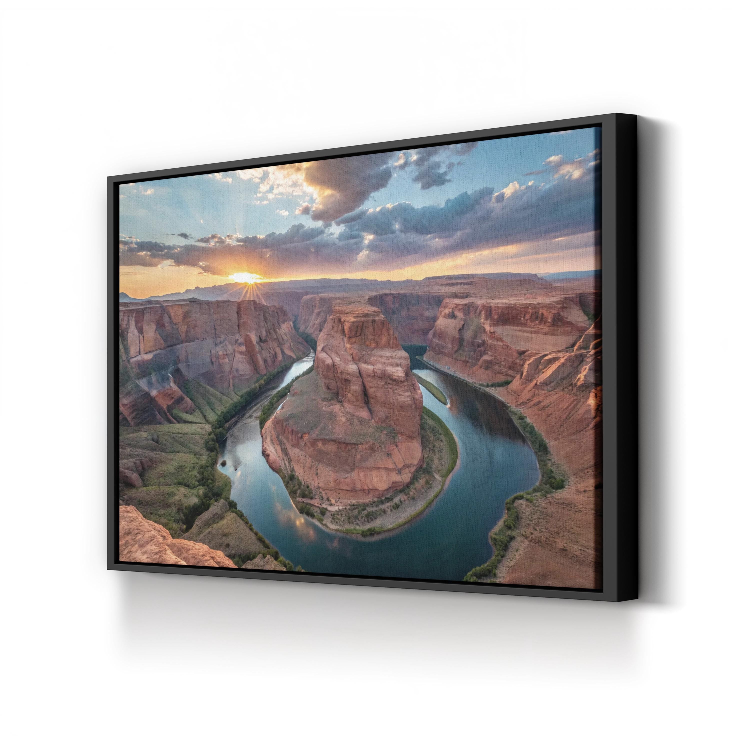 Horseshoe Bend Sunset – Vintage Photography Wall Art | Colorado River Canvas Print