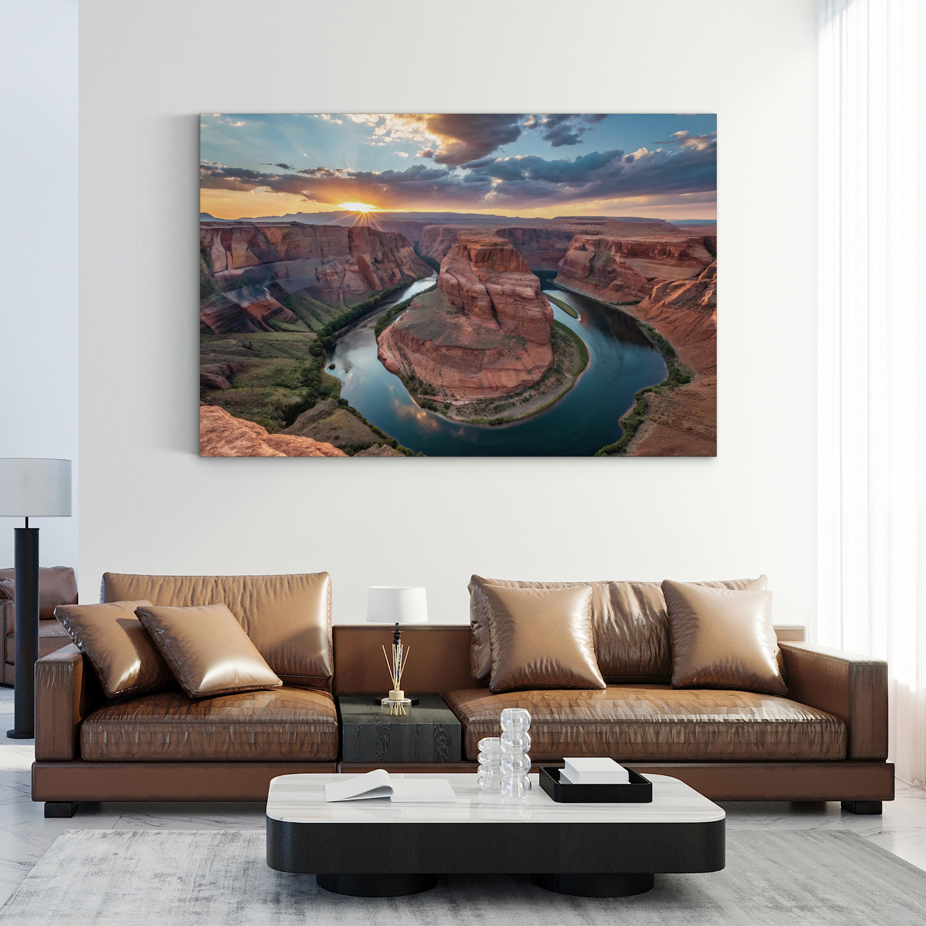 Horseshoe Bend Sunset – Vintage Photography Wall Art | Colorado River Canvas Print