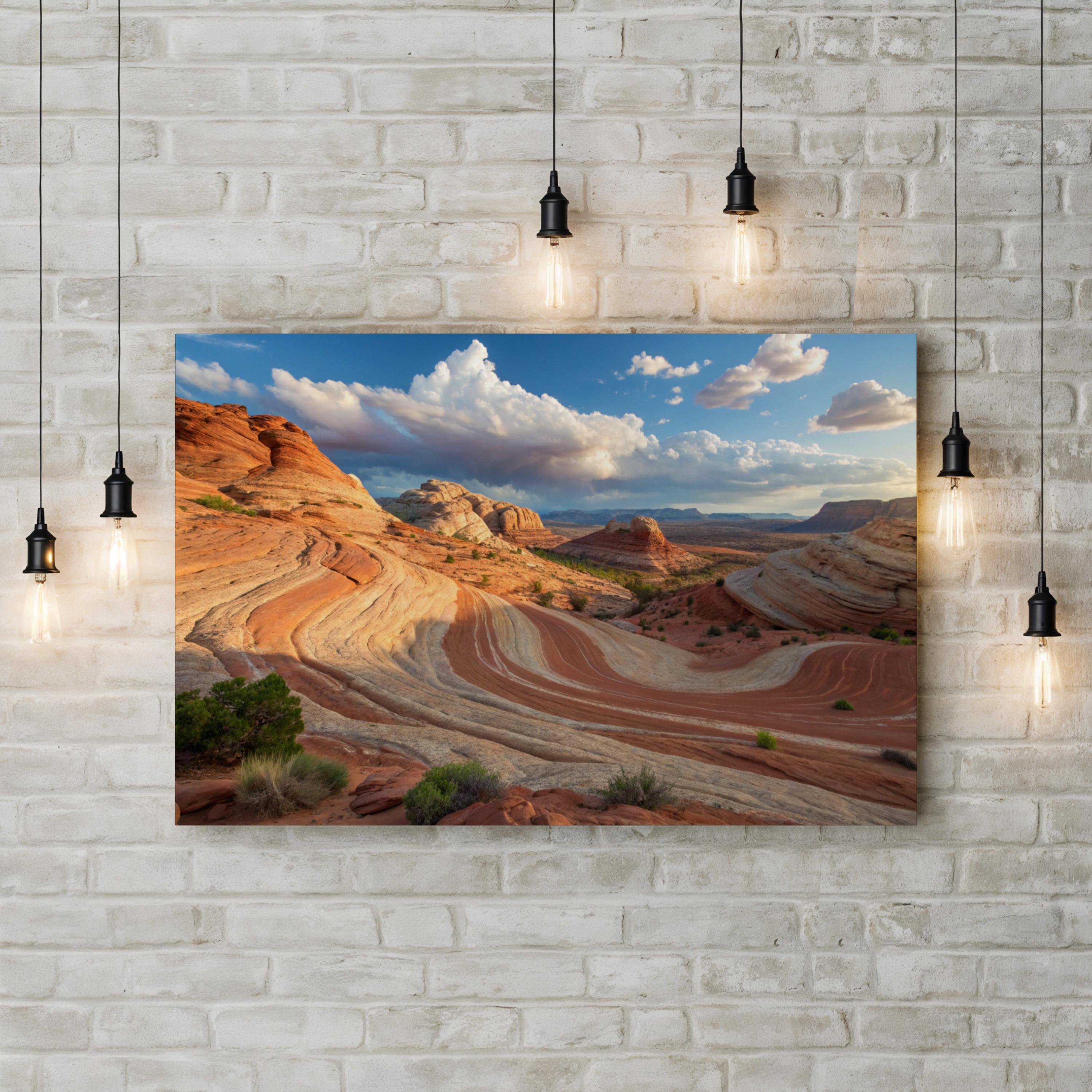 Fire Wave Canyon – Vintage Photography Wall Art | Valley of Fire Canvas Print
