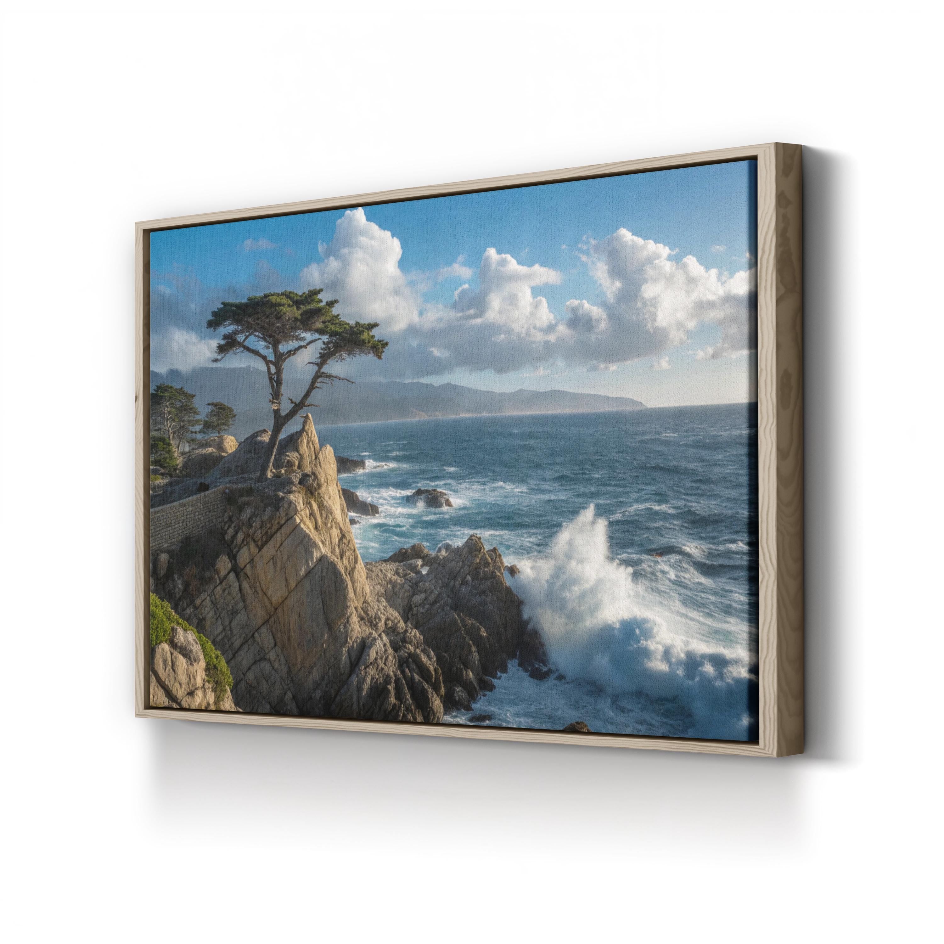 Lone Cypress Monterey – Vintage Photography Wall Art | Coastal Landscape Canvas Print