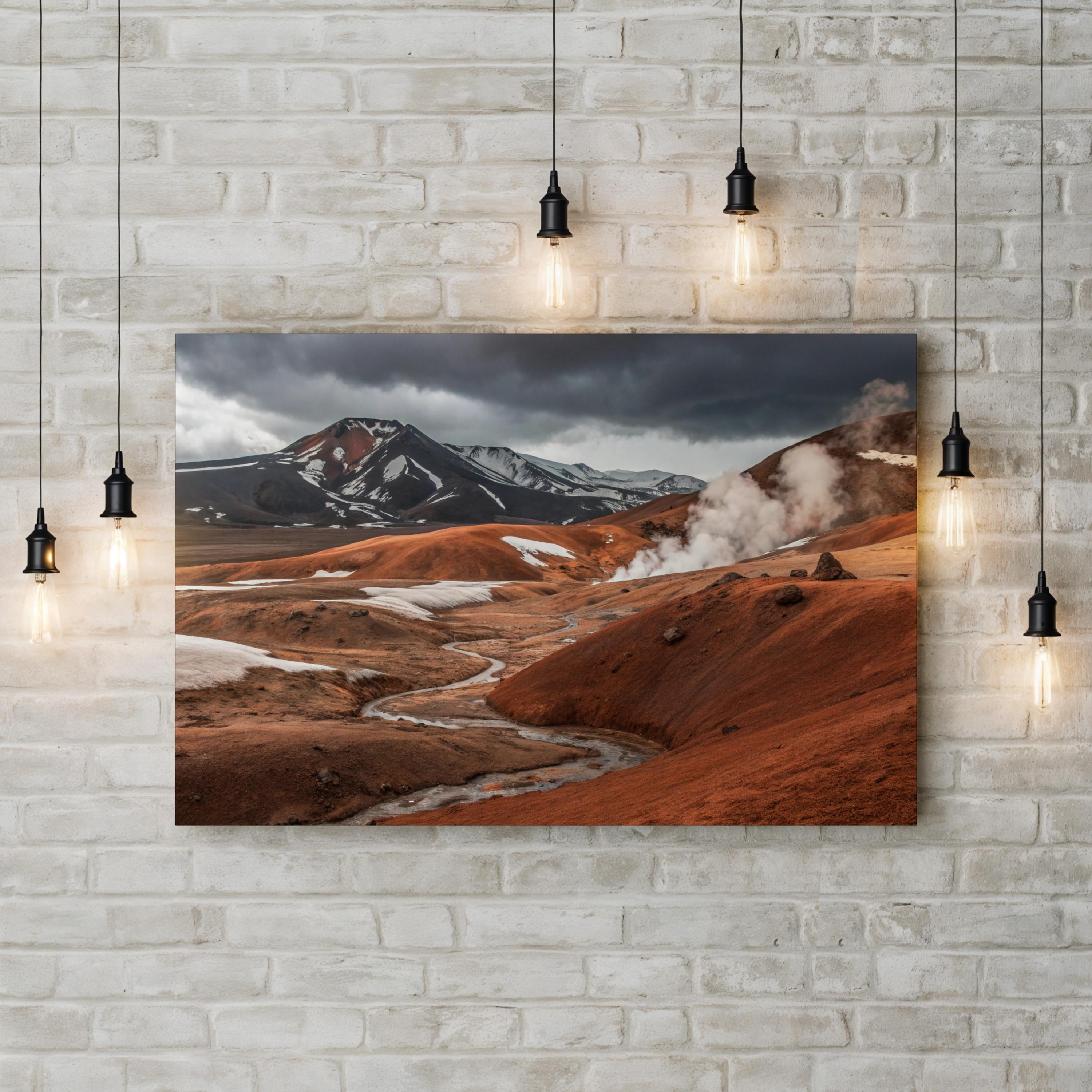 Iceland Volcanic Lava Fields – Vintage Photography Wall Art | Rugged Landscape Canvas Print