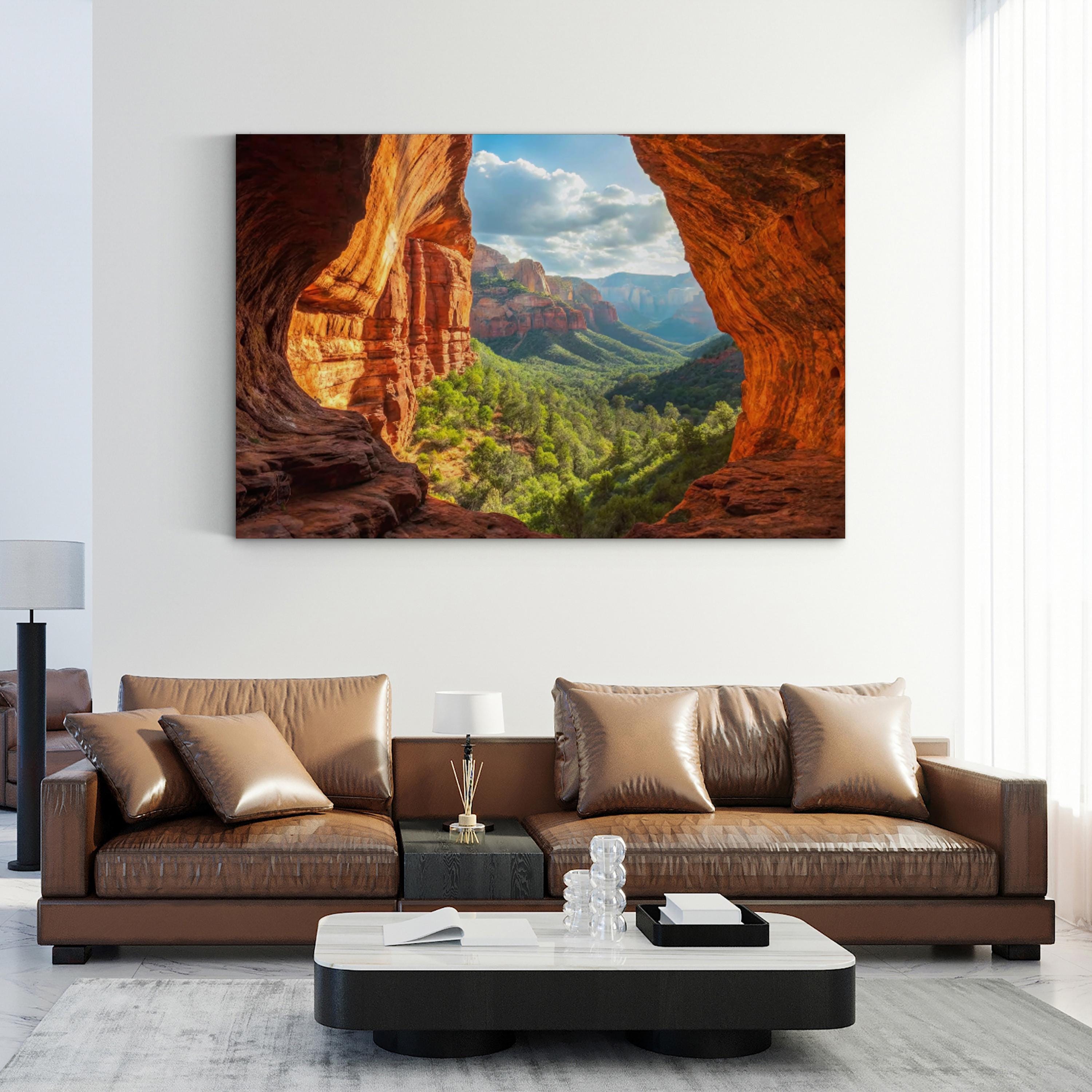 Sedona Subway Cave – Vintage Photography Wall Art | Red Rock Canvas Print