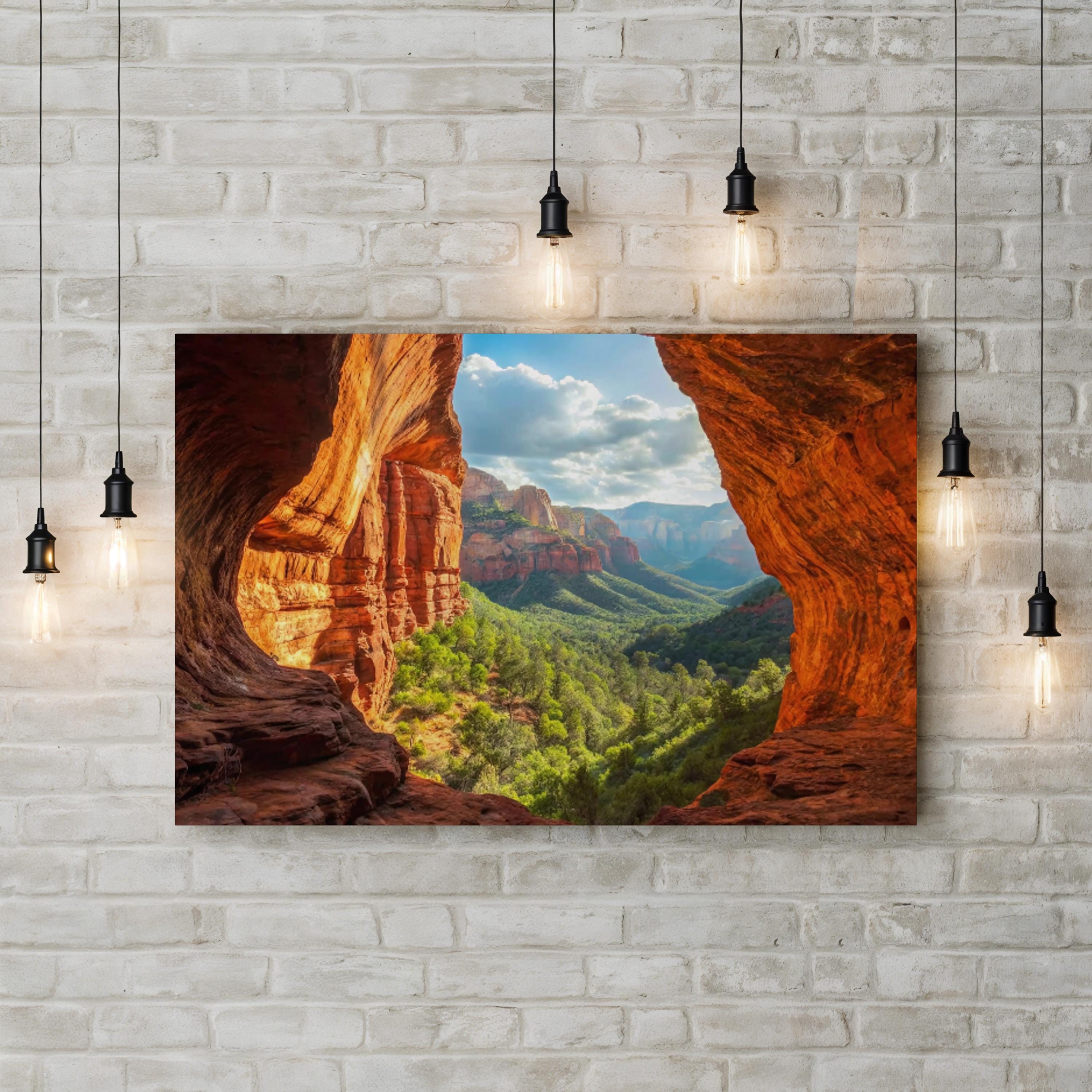 Sedona Subway Cave – Vintage Photography Wall Art | Red Rock Canvas Print