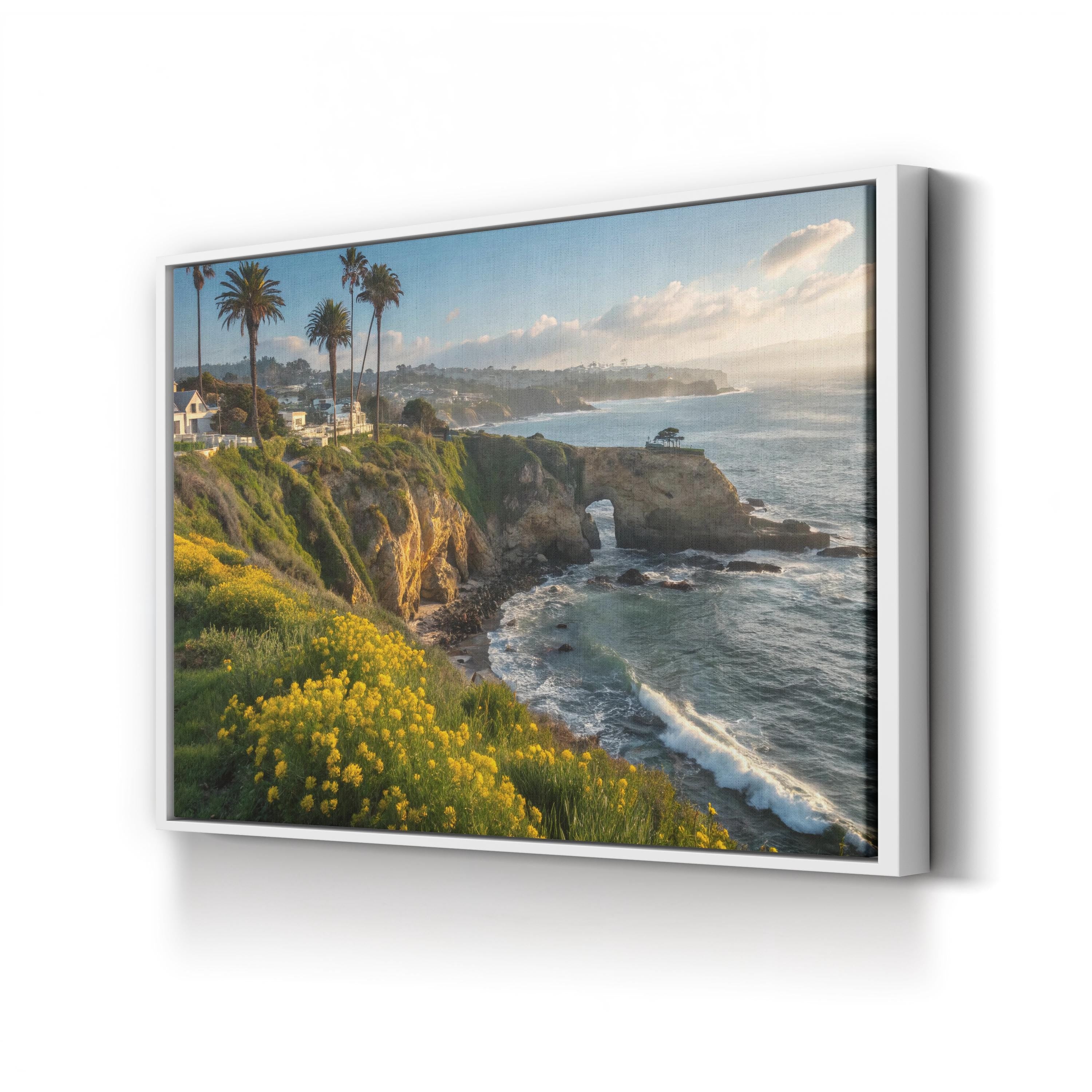 Coastal Cliffside Palm Trees in Malibu California: Coastal Landscape Photography