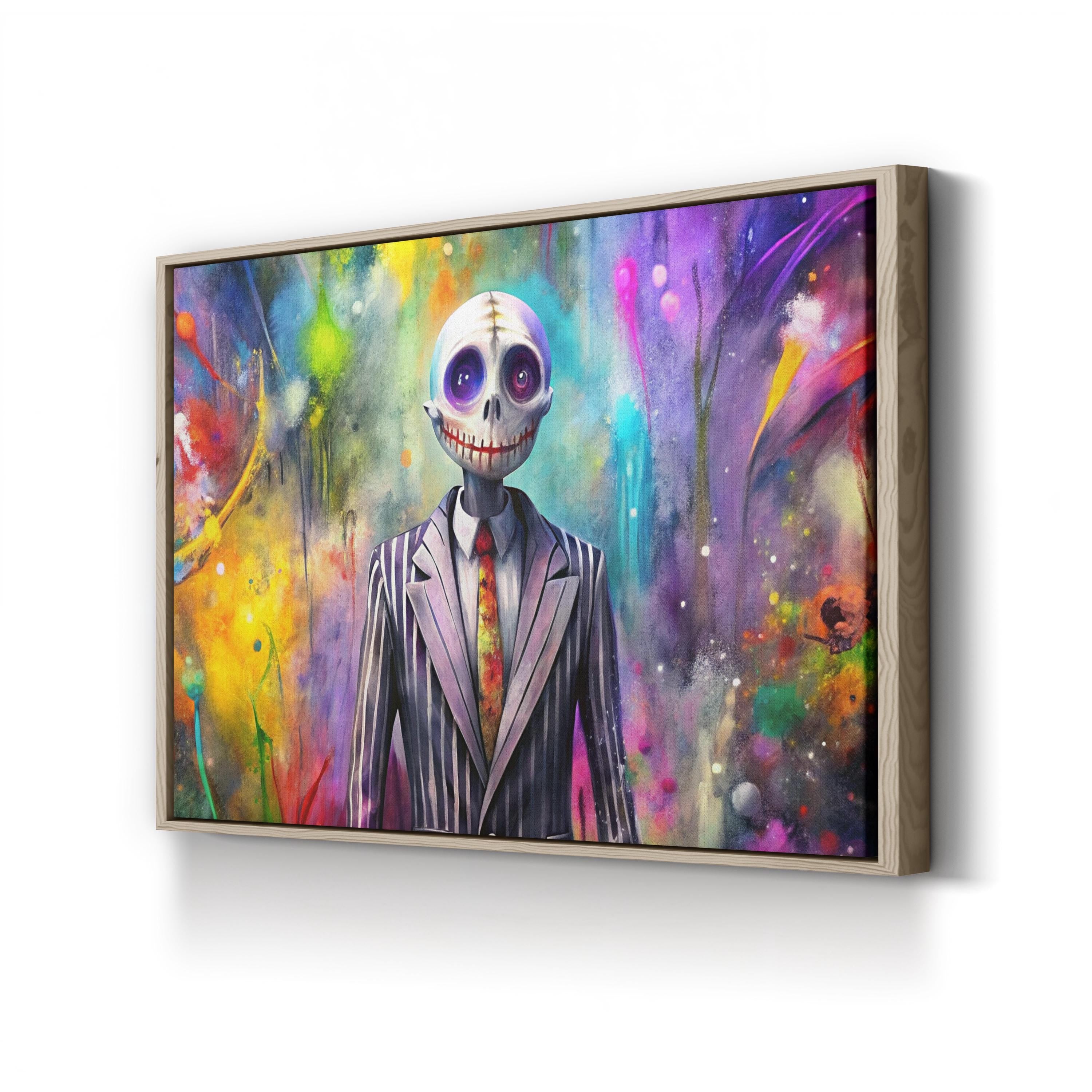 Halloween Skeleton Portrait – Period Illustration Wall Art | Pop Expressionist Canvas Print
