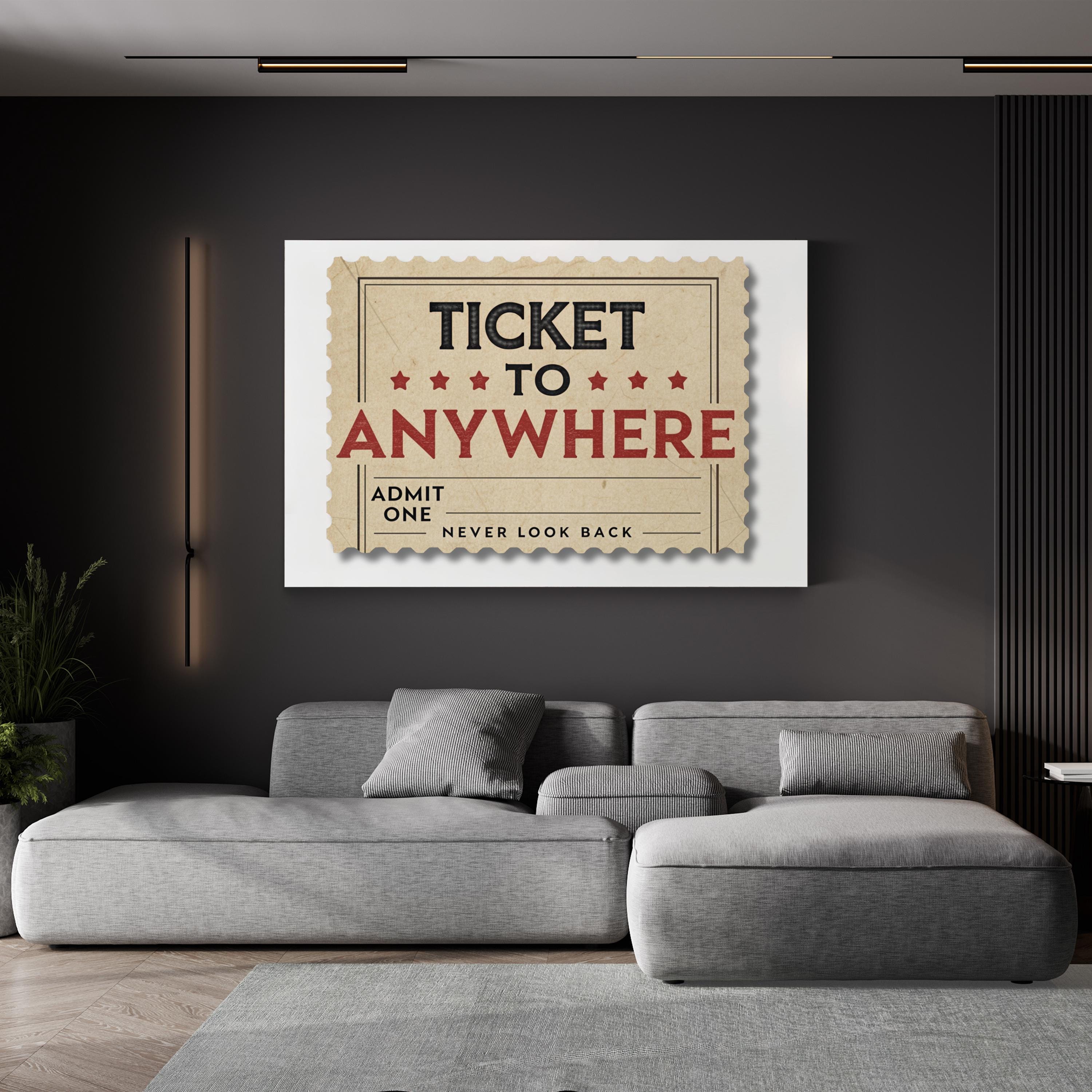 Vintage Travel Ticket canvas print in Gallery Canvas 1.50" frame