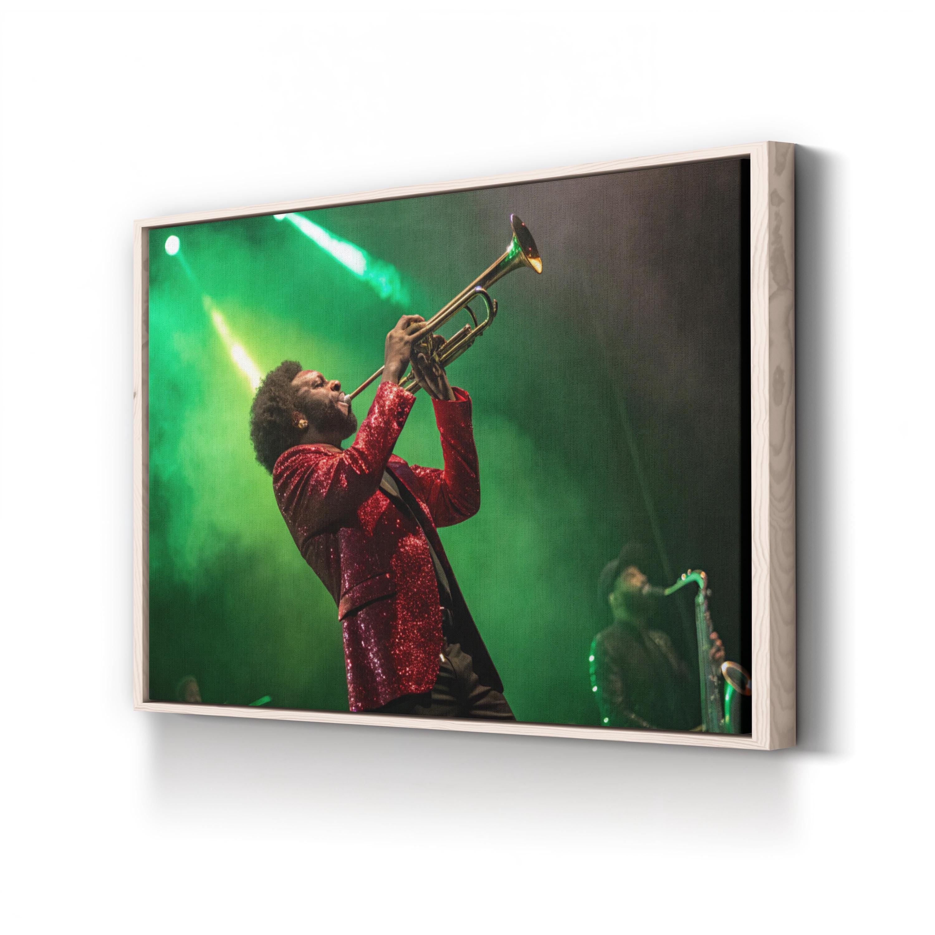 Trumpeter Stage Performance – Vintage Photography Wall Art | Live Music Canvas Print