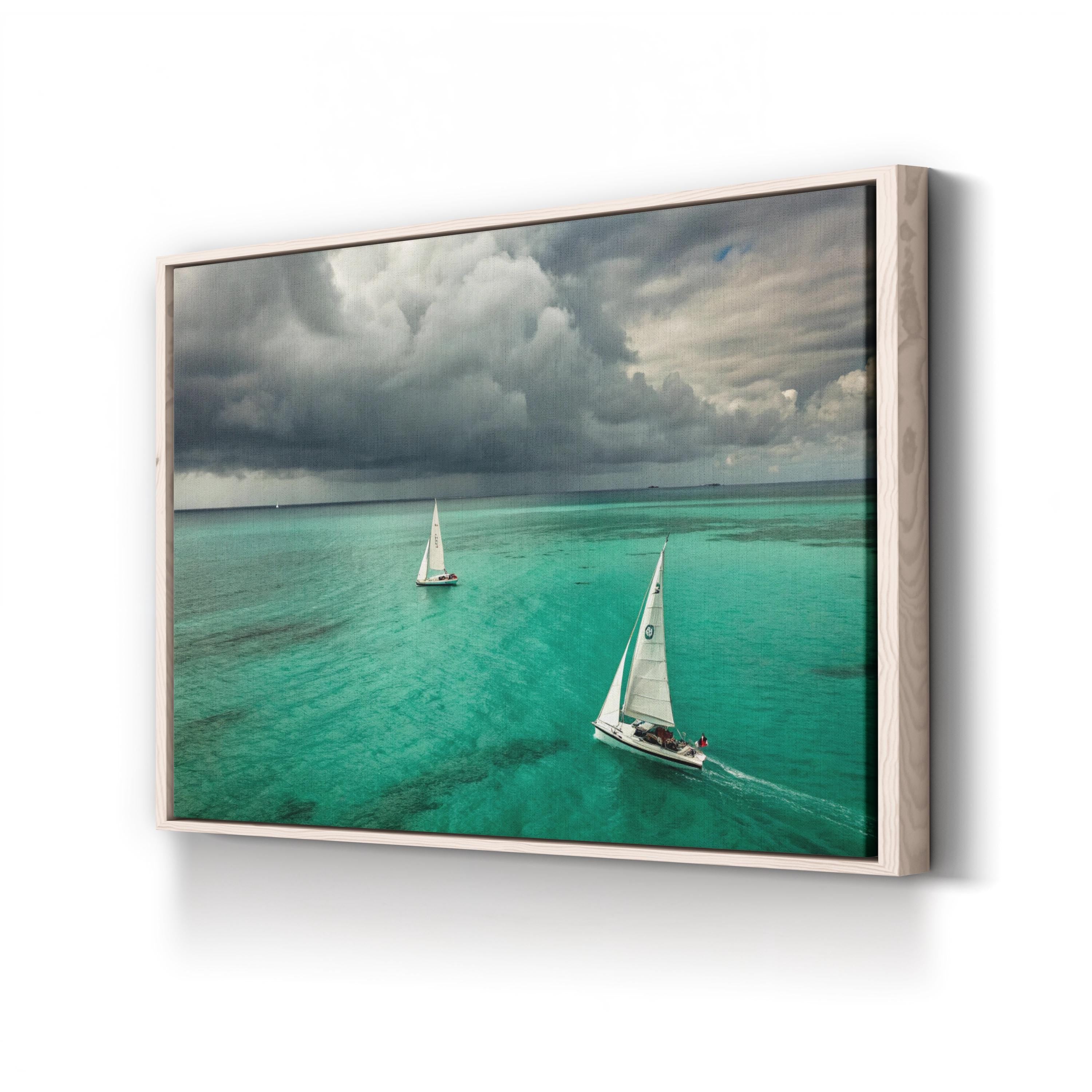 Sailing Boat Canvas Art | Contemporary Coastal Ocean Nautical Photography Print