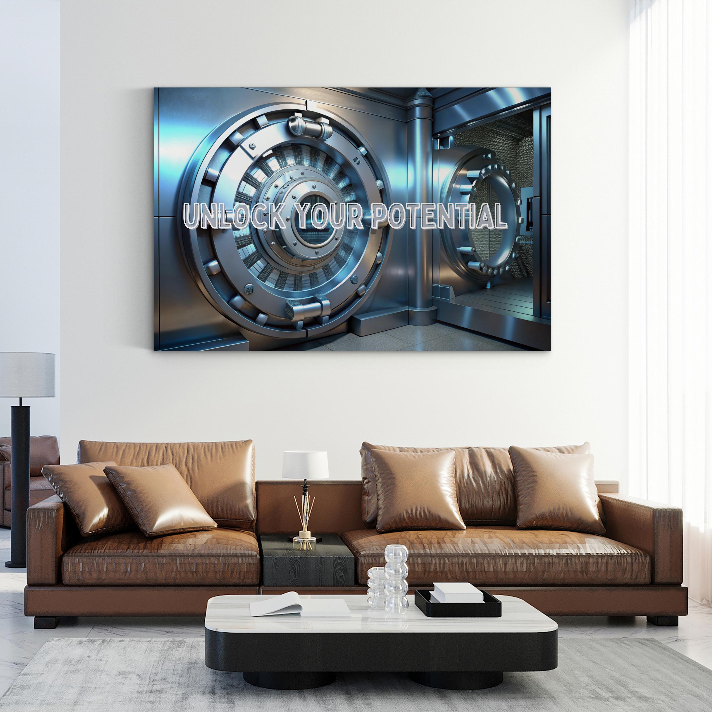 UNLOCK YOUR POTENTIAL Canvas Art: Motivational Inspirational Print