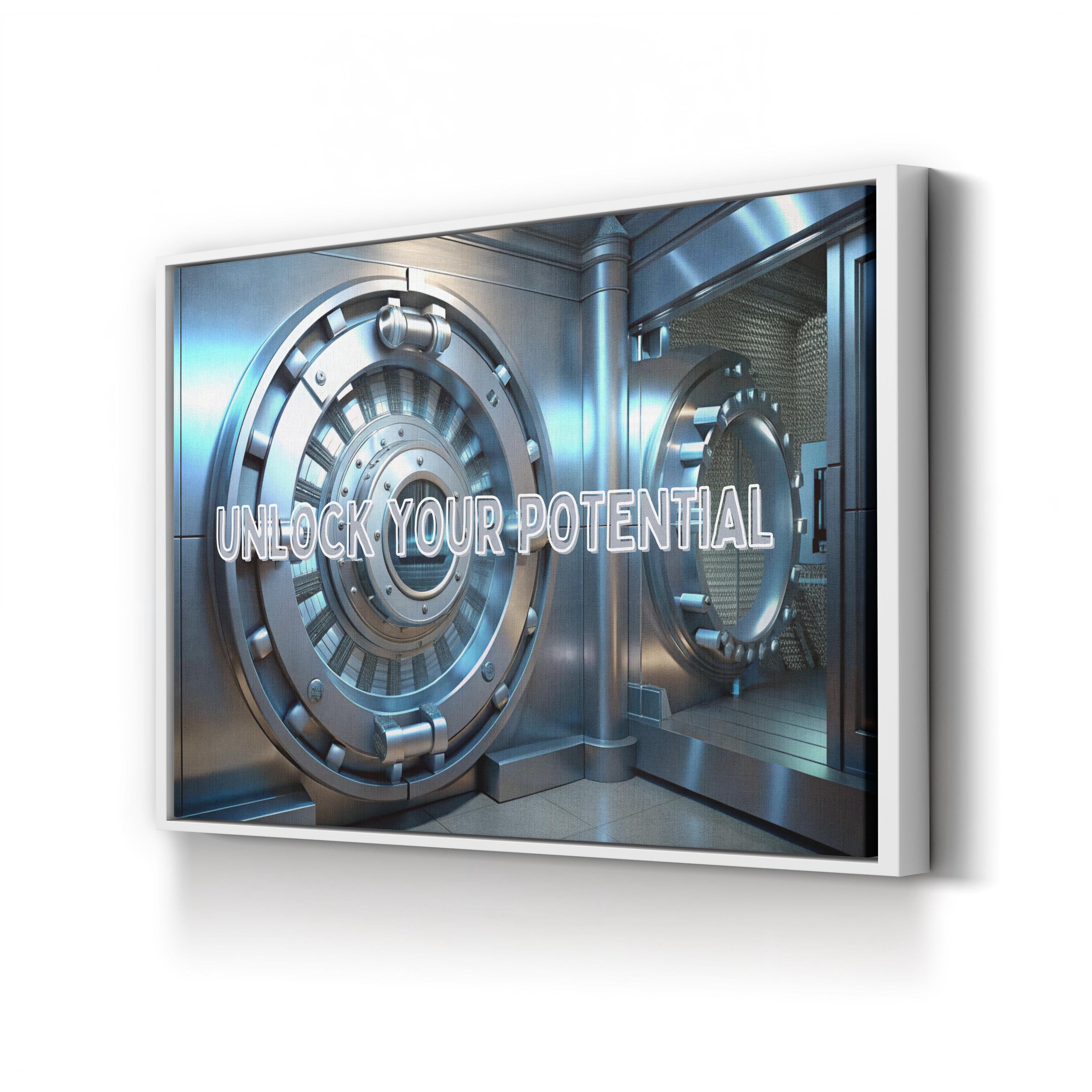 UNLOCK YOUR POTENTIAL Canvas Art: Motivational Inspirational Print