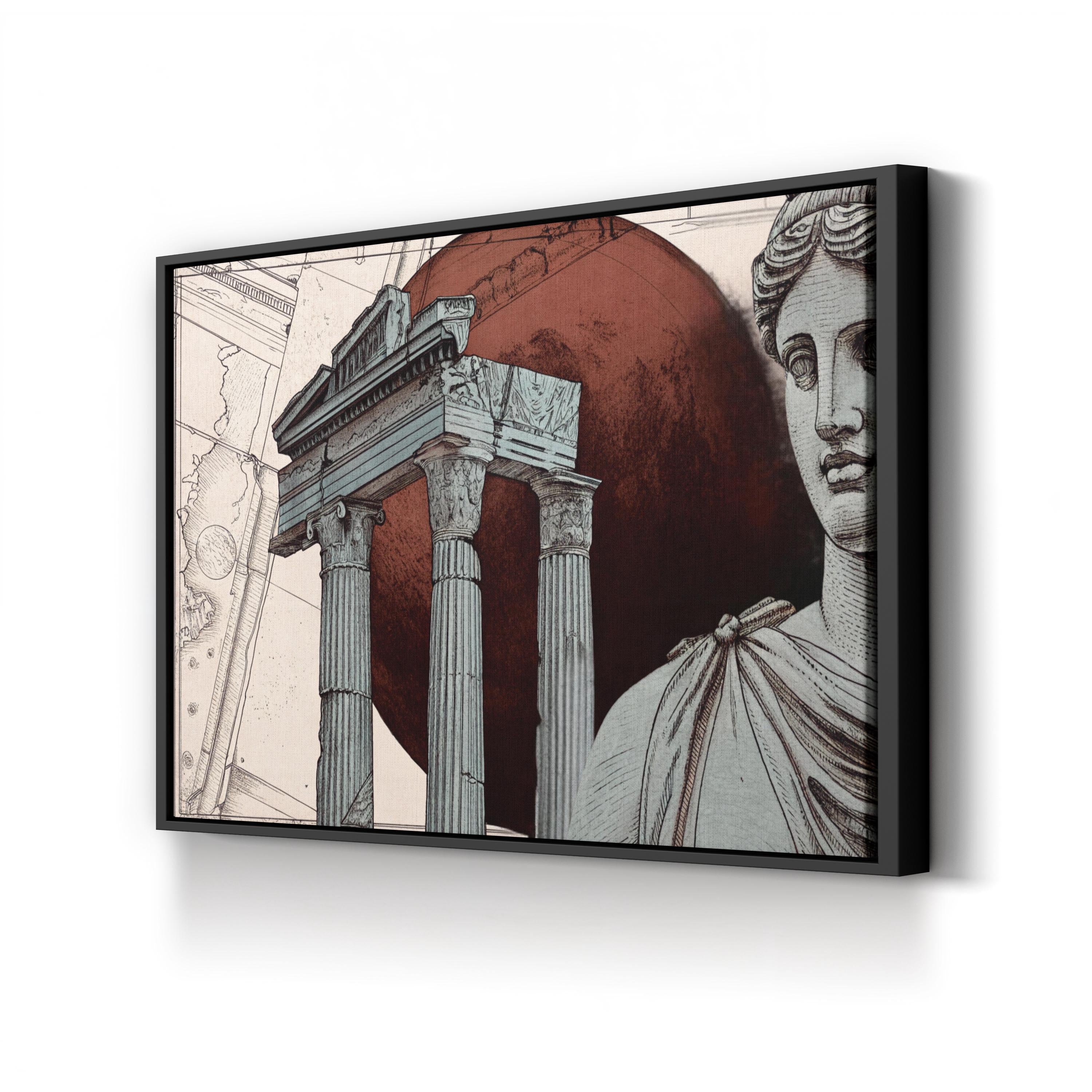Roman Ruins Architecture – Period Illustration Wall Art | Ancient Historic Canvas Print