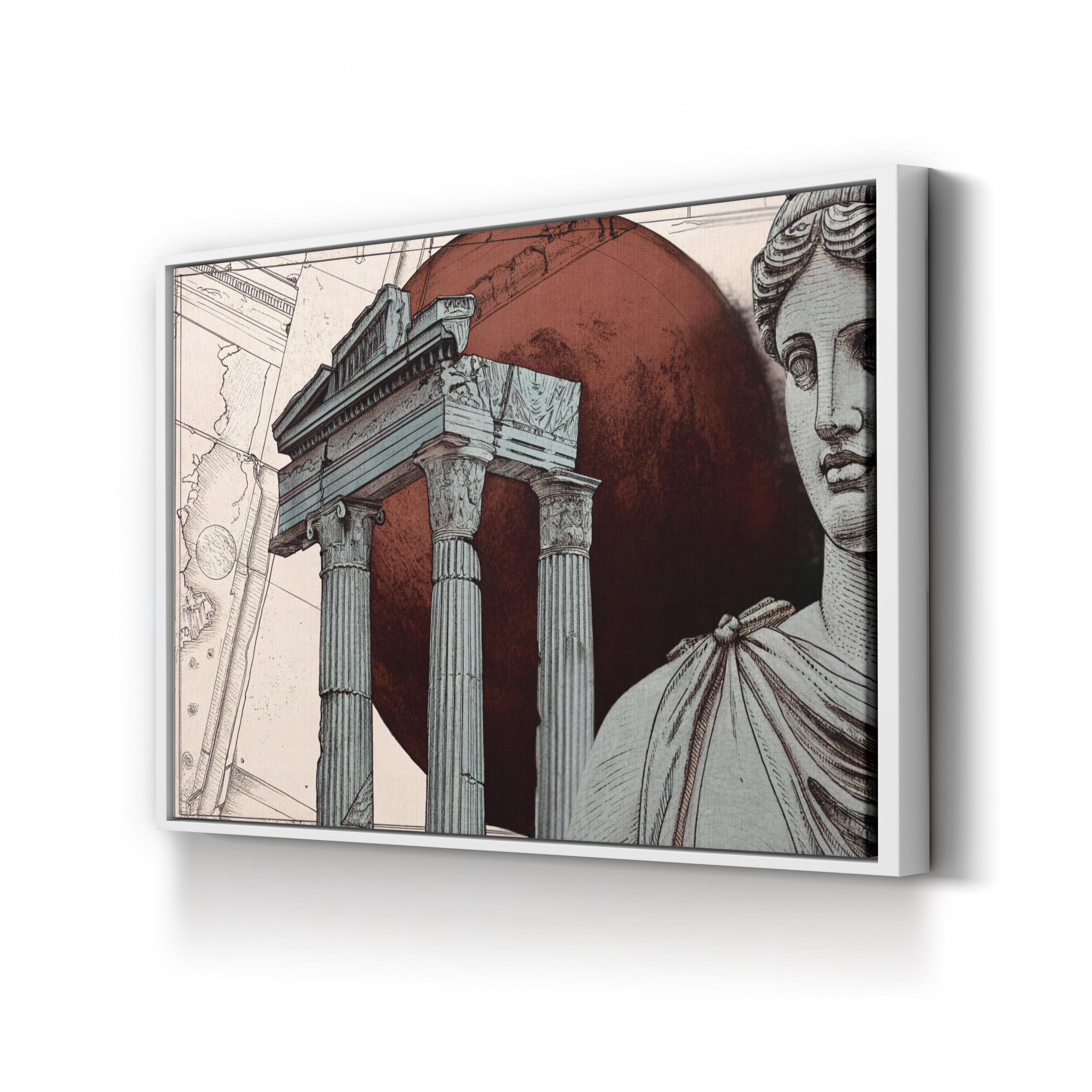 Roman Ruins Architecture – Period Illustration Wall Art | Ancient Historic Canvas Print