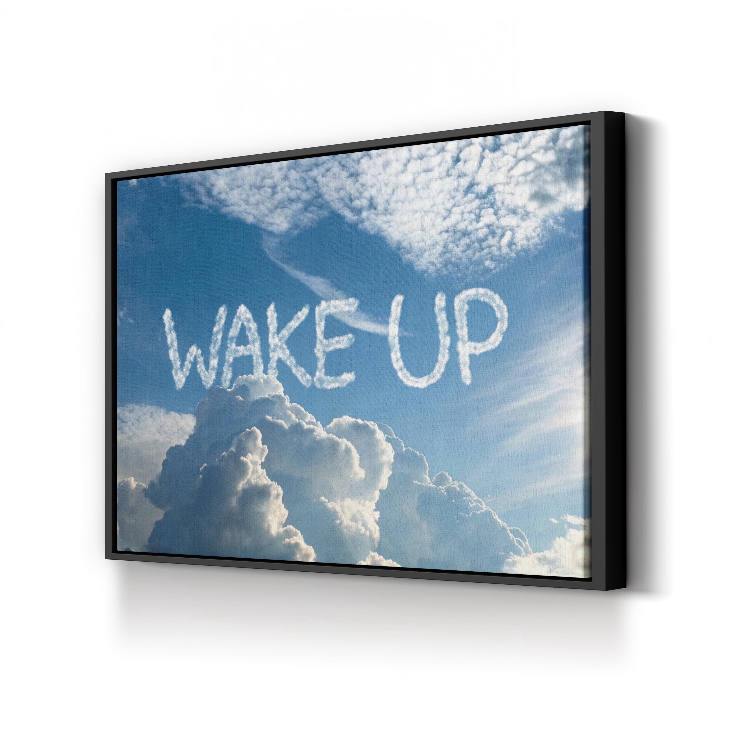 Wake Up Cloud Typography – Period Illustration Wall Art | Motivational Canvas Print