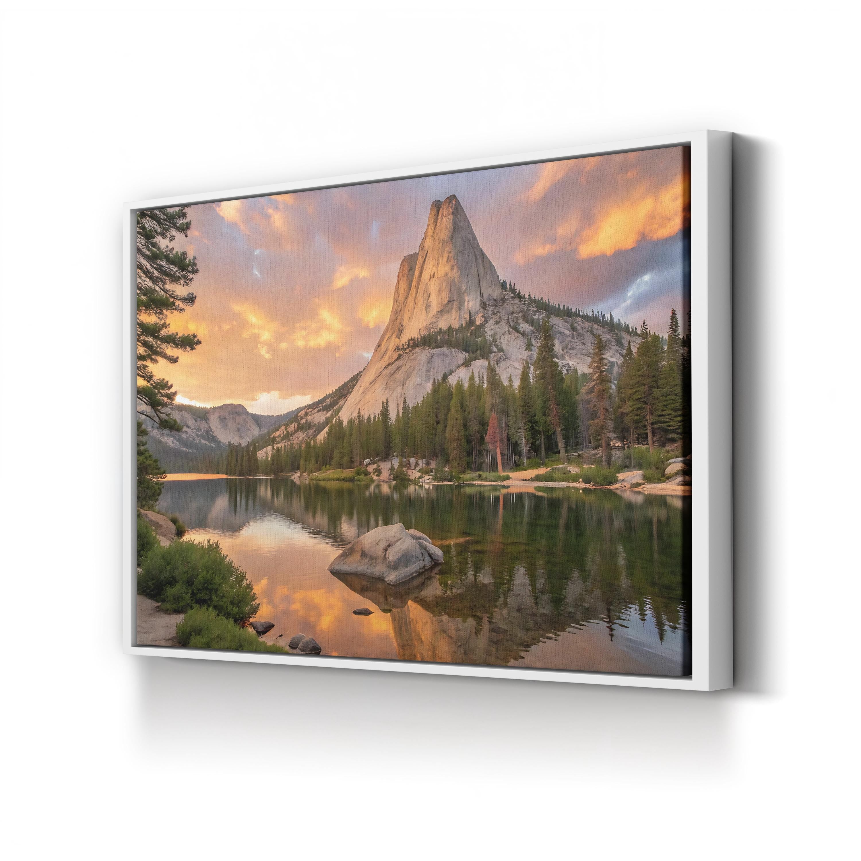 Golden Sunrise Mountain — Yosemite National Park, California Canvas Wall Art
