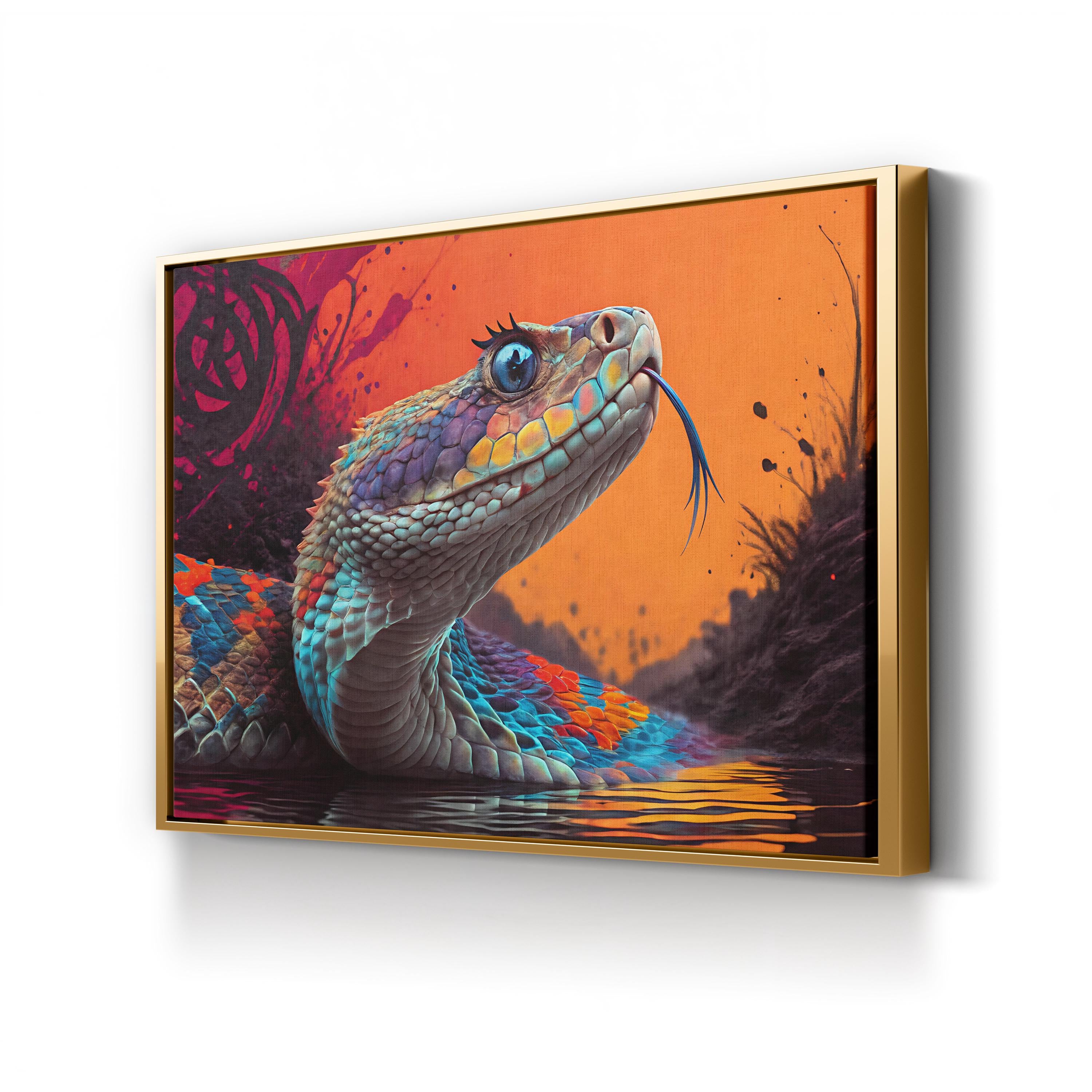Diamondback Rattlesnake Canvas – Vibrant Pop Wildlife Wall Art