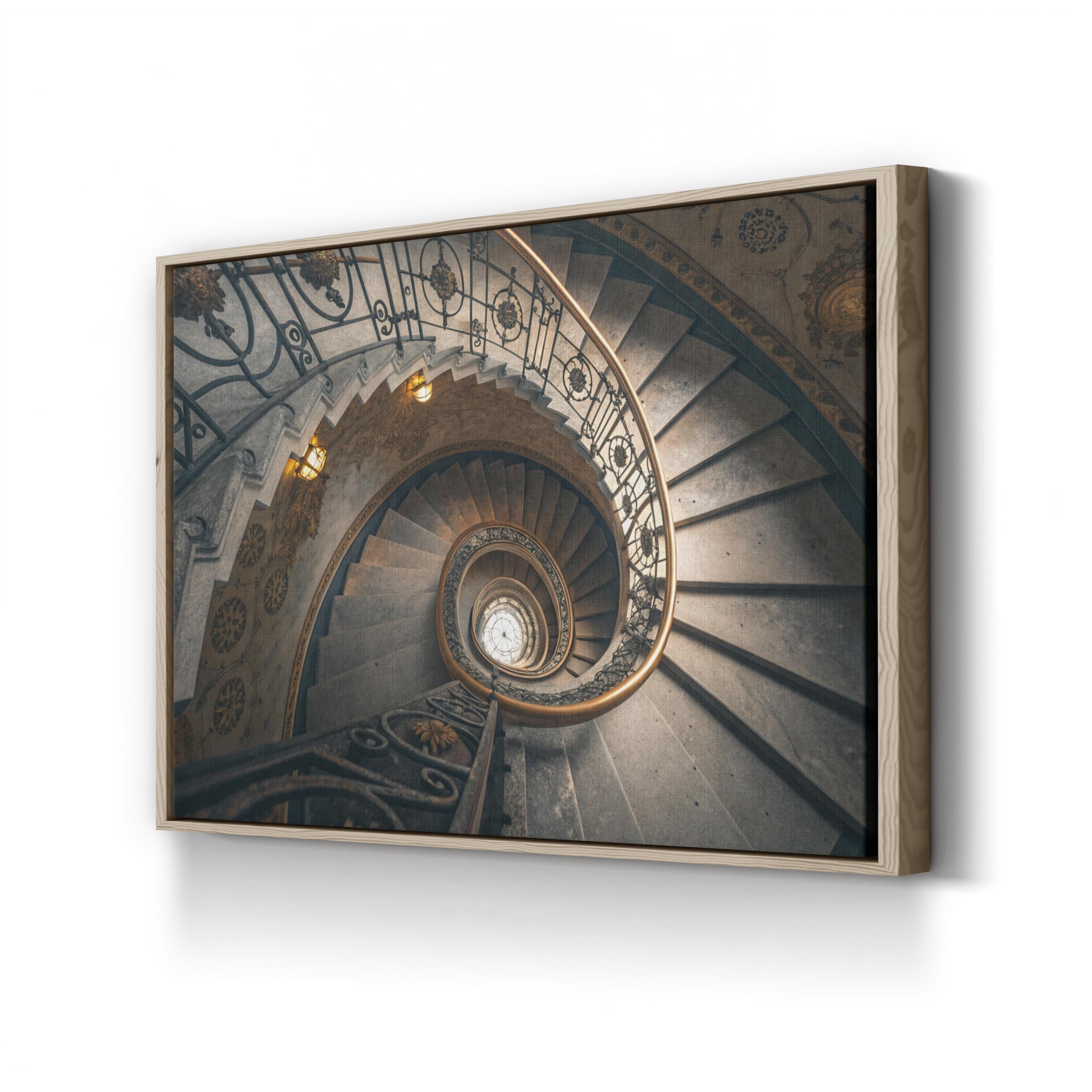 Vintage Spiral Staircase – Vintage Photography Wall Art | Architectural Canvas Print