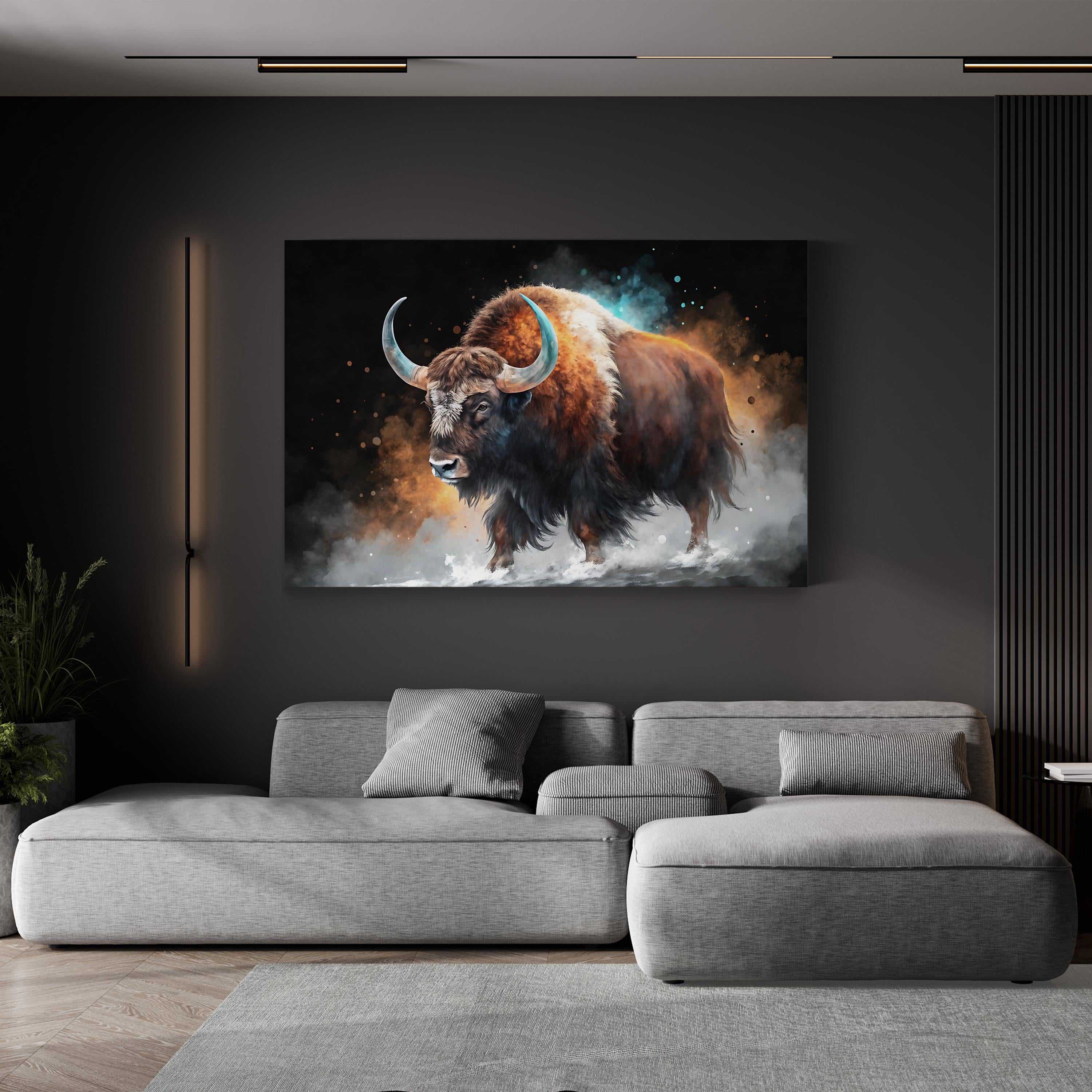 Yak Watercolor Canvas – Nature Inspired Wildlife Wall Art