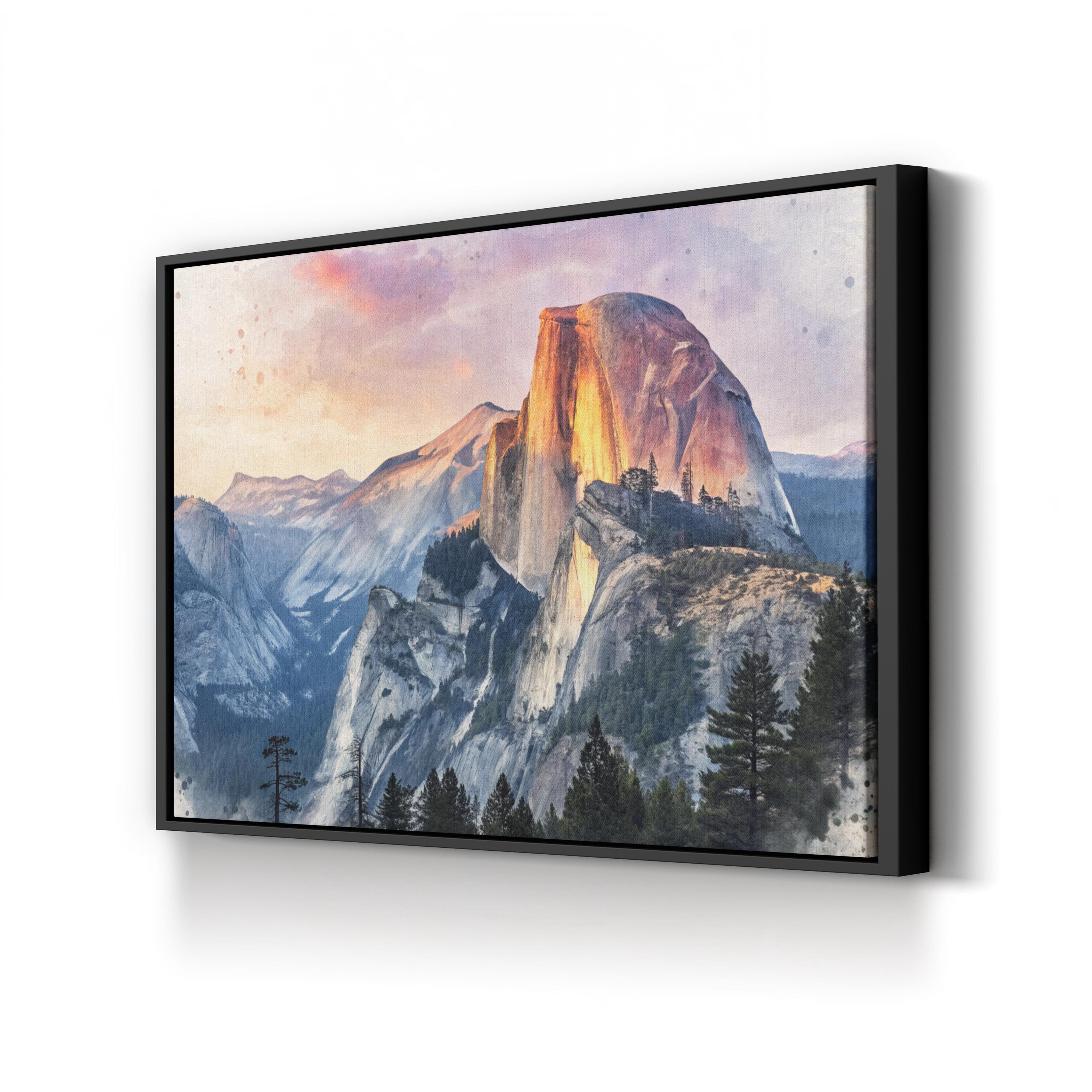 Yosemite Half Dome Sunset – Vintage Photography Wall Art | Mountain Landscape Canvas Print