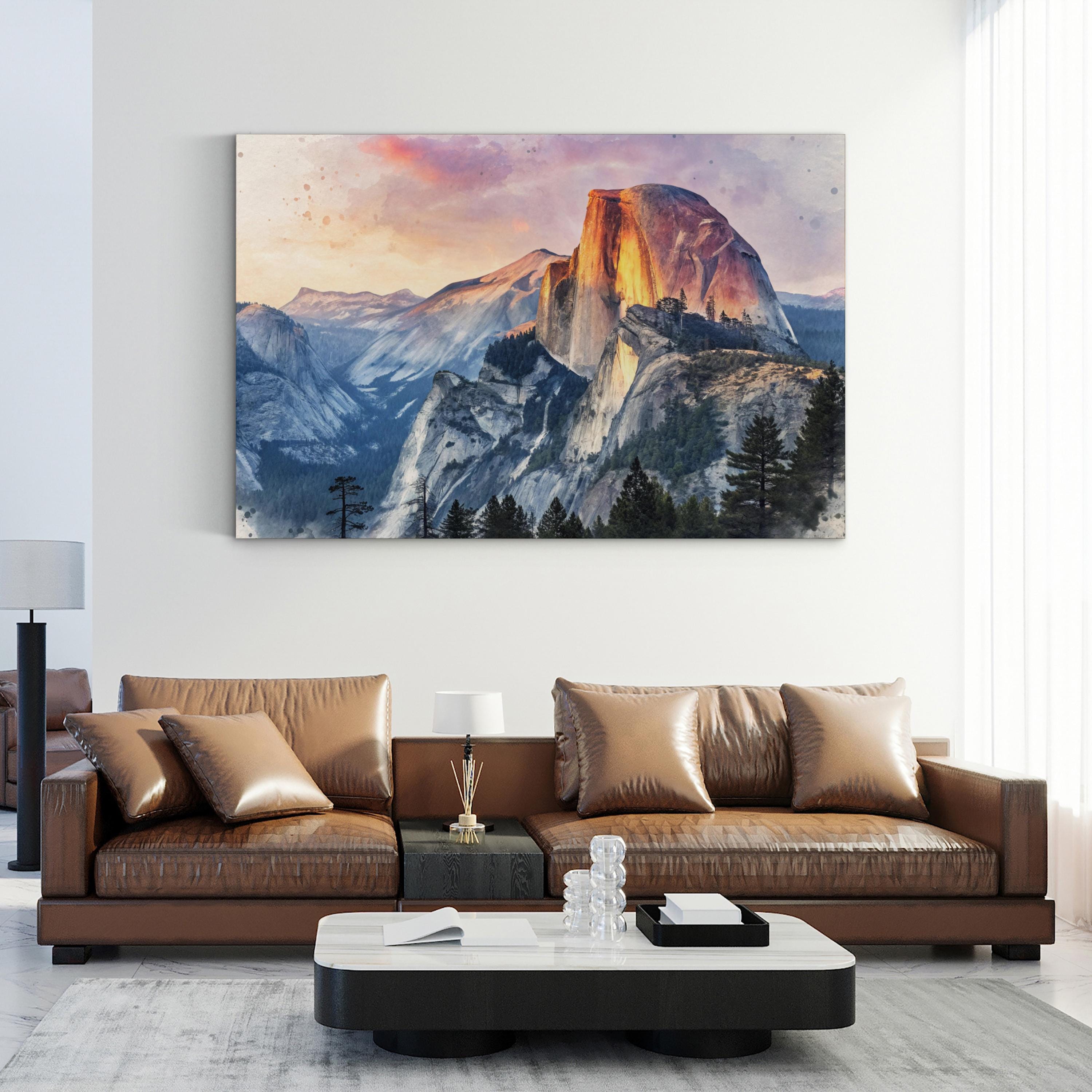 Yosemite Half Dome Sunset – Vintage Photography Wall Art | Mountain Landscape Canvas Print